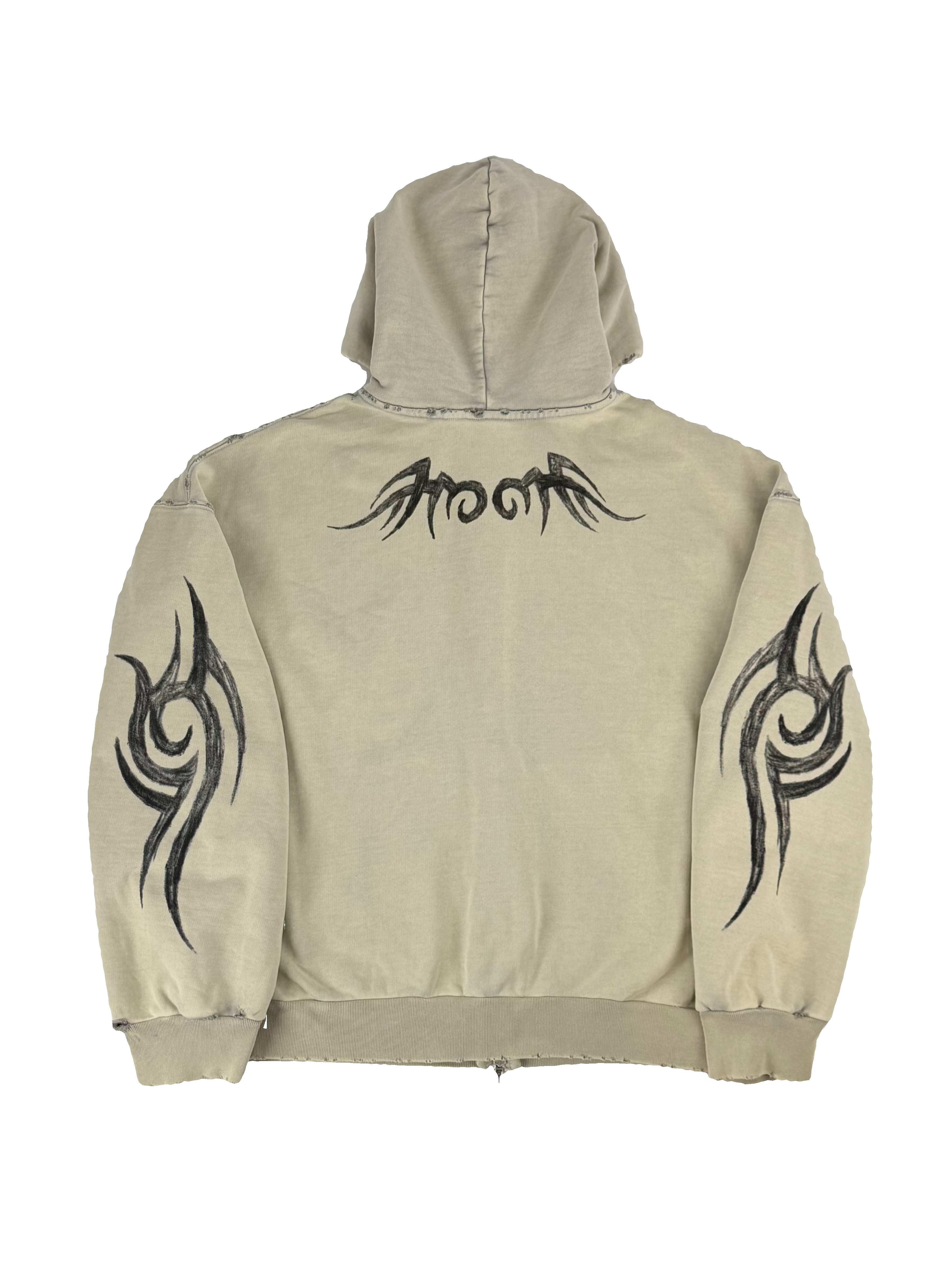 Tribal Y2k Regular Fit Zip-Up Hoodie