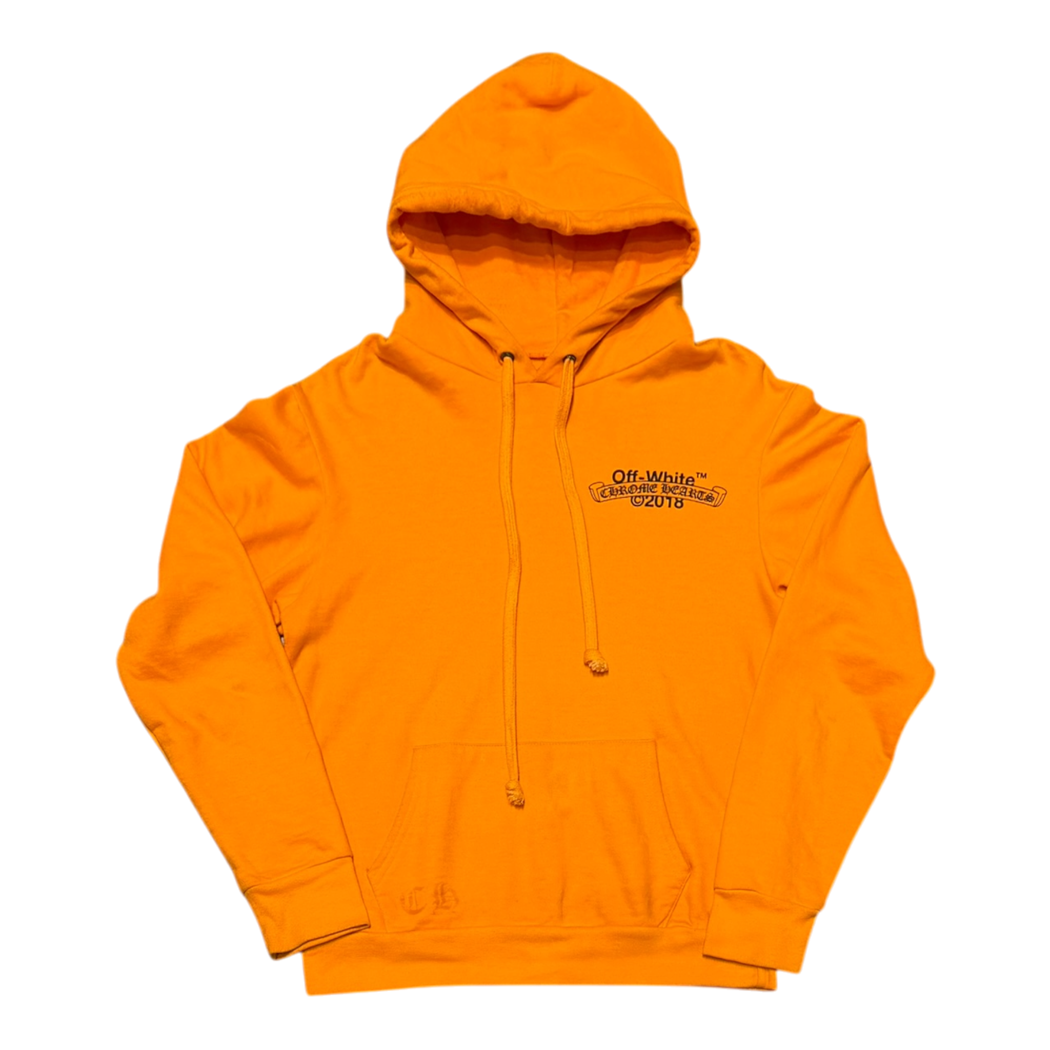 Chrome Hearts Off-White Scroll Logo Hoodie Orange