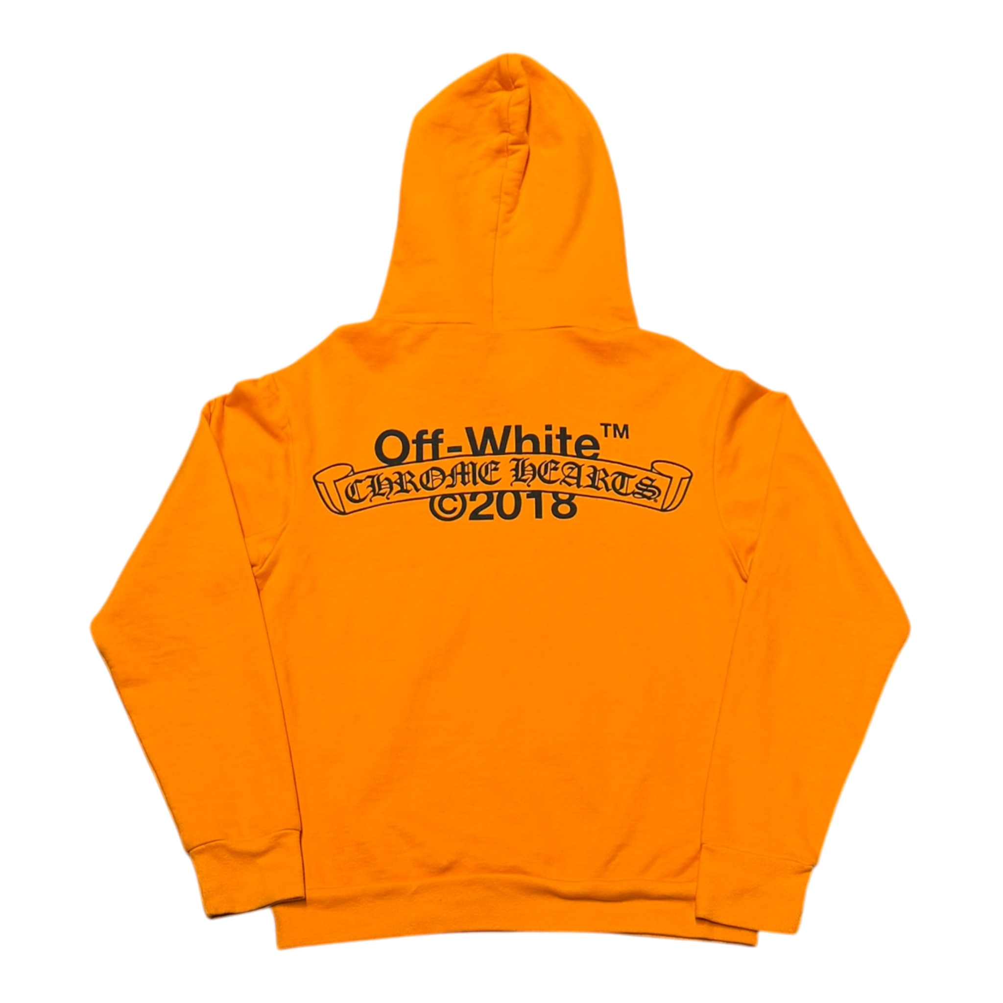 Chrome Hearts Off-White Scroll Logo Hoodie Orange