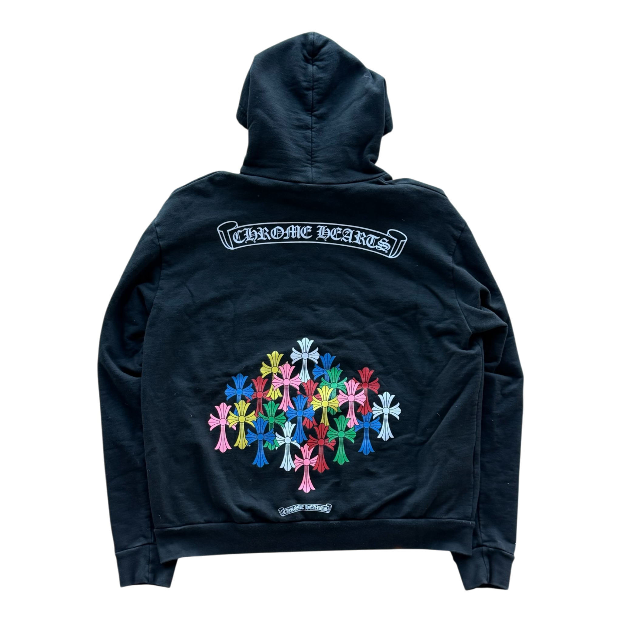 Multi Color Cross Hoodie Black