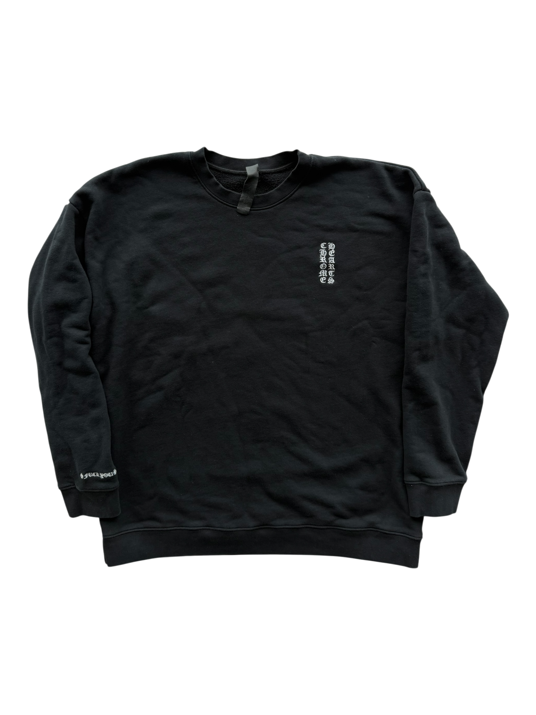 Embroidered Vertical Logo Crewneck