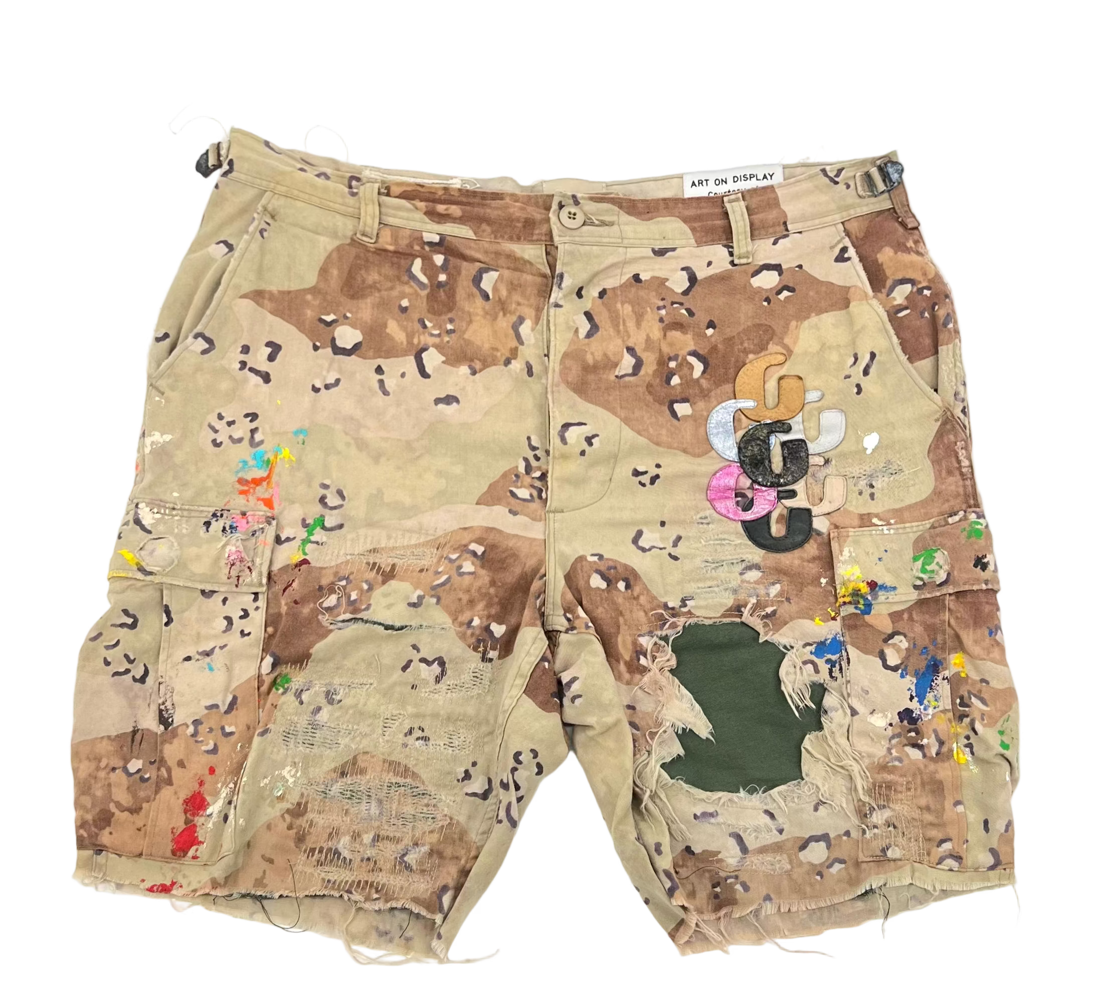 G Patch Multi Color Desert Camo Cargo Shorts
