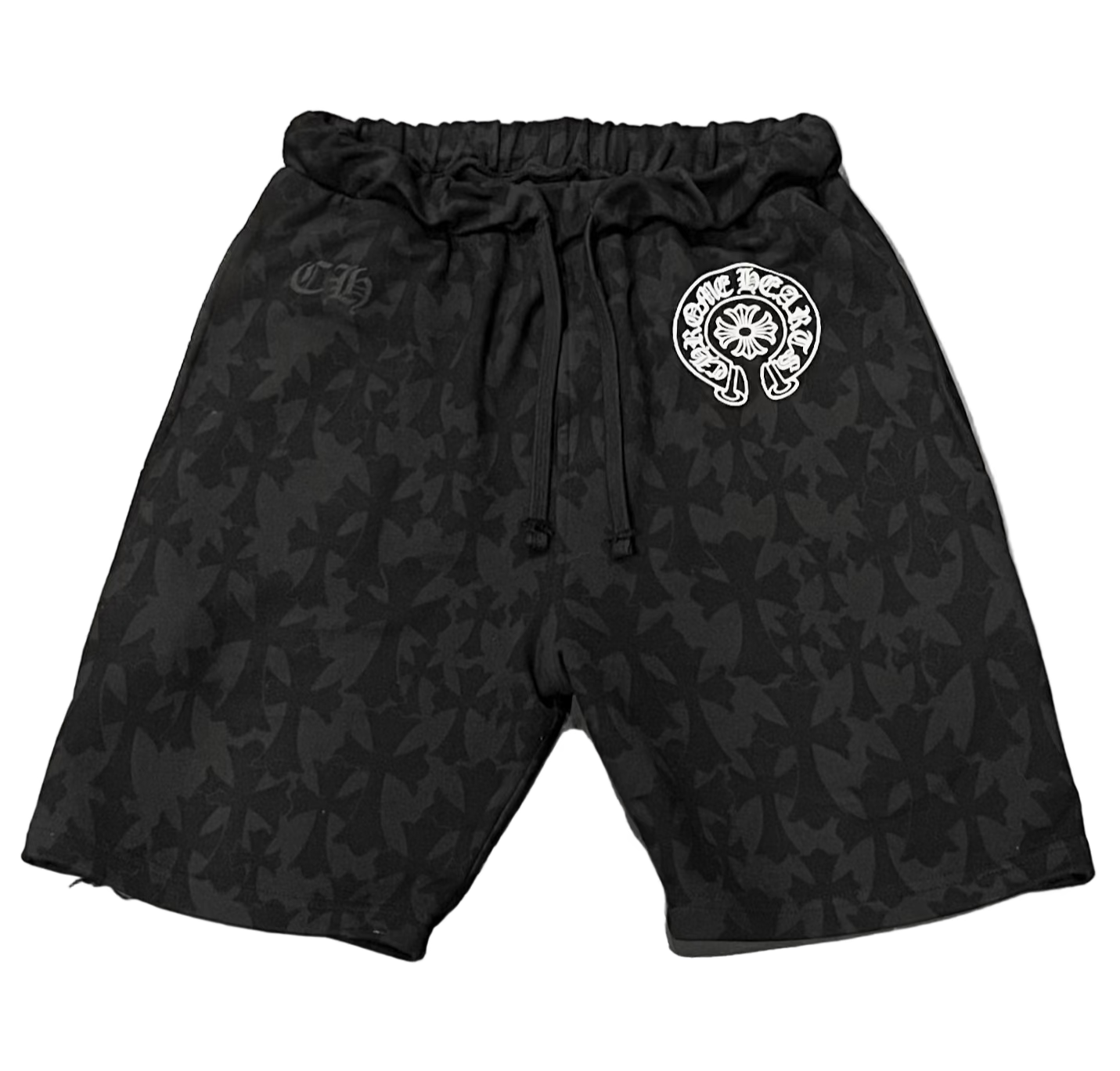 Cemetery Motif Shorts Black