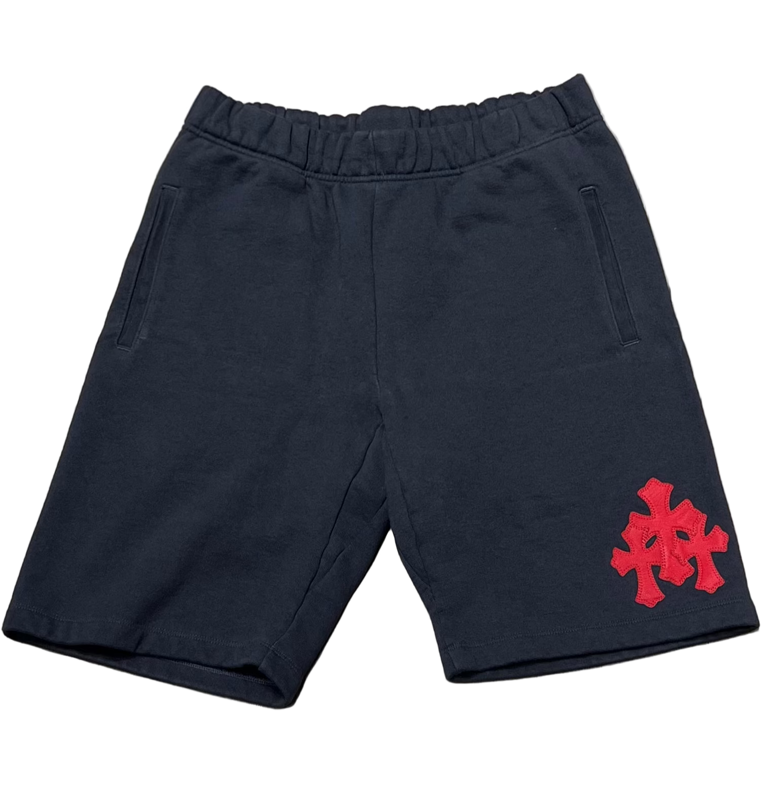 Navy & Red Triple Cross Patch Paper Jam Shorts