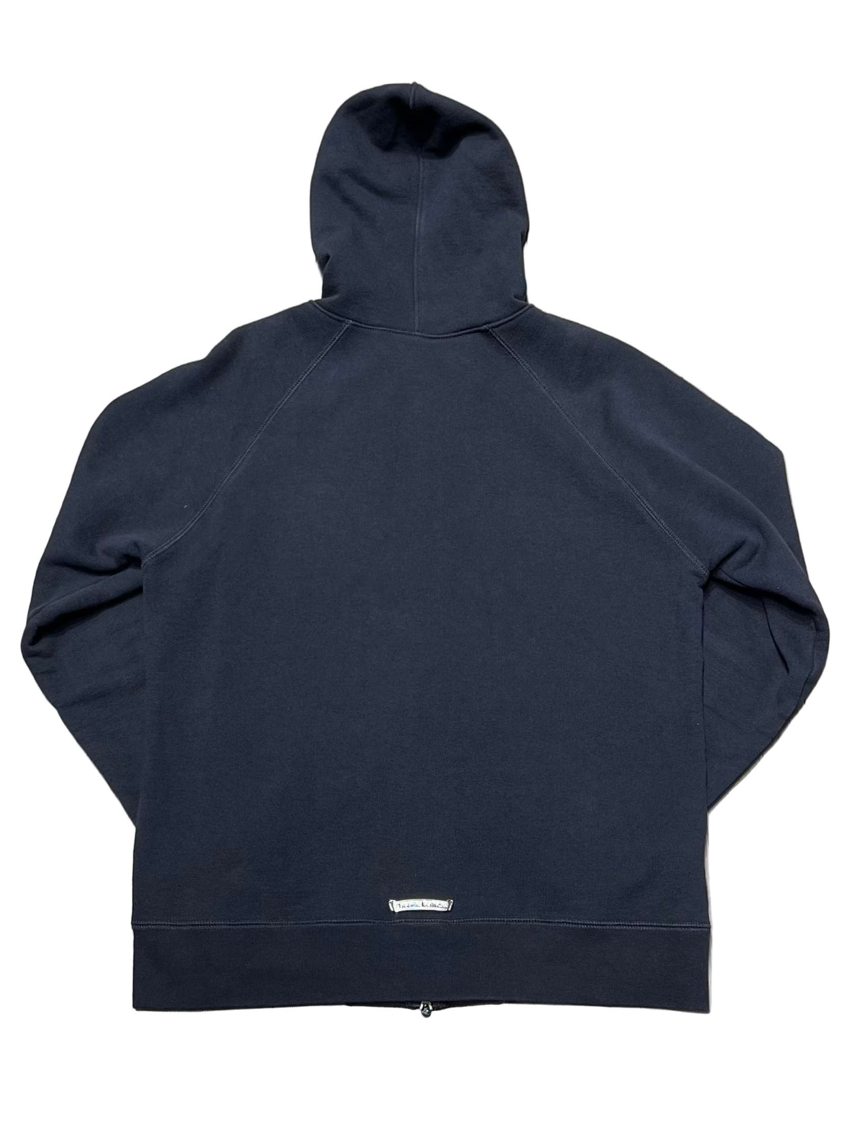 Navy & Red Triple Cross Patch Zip Up Hoodie