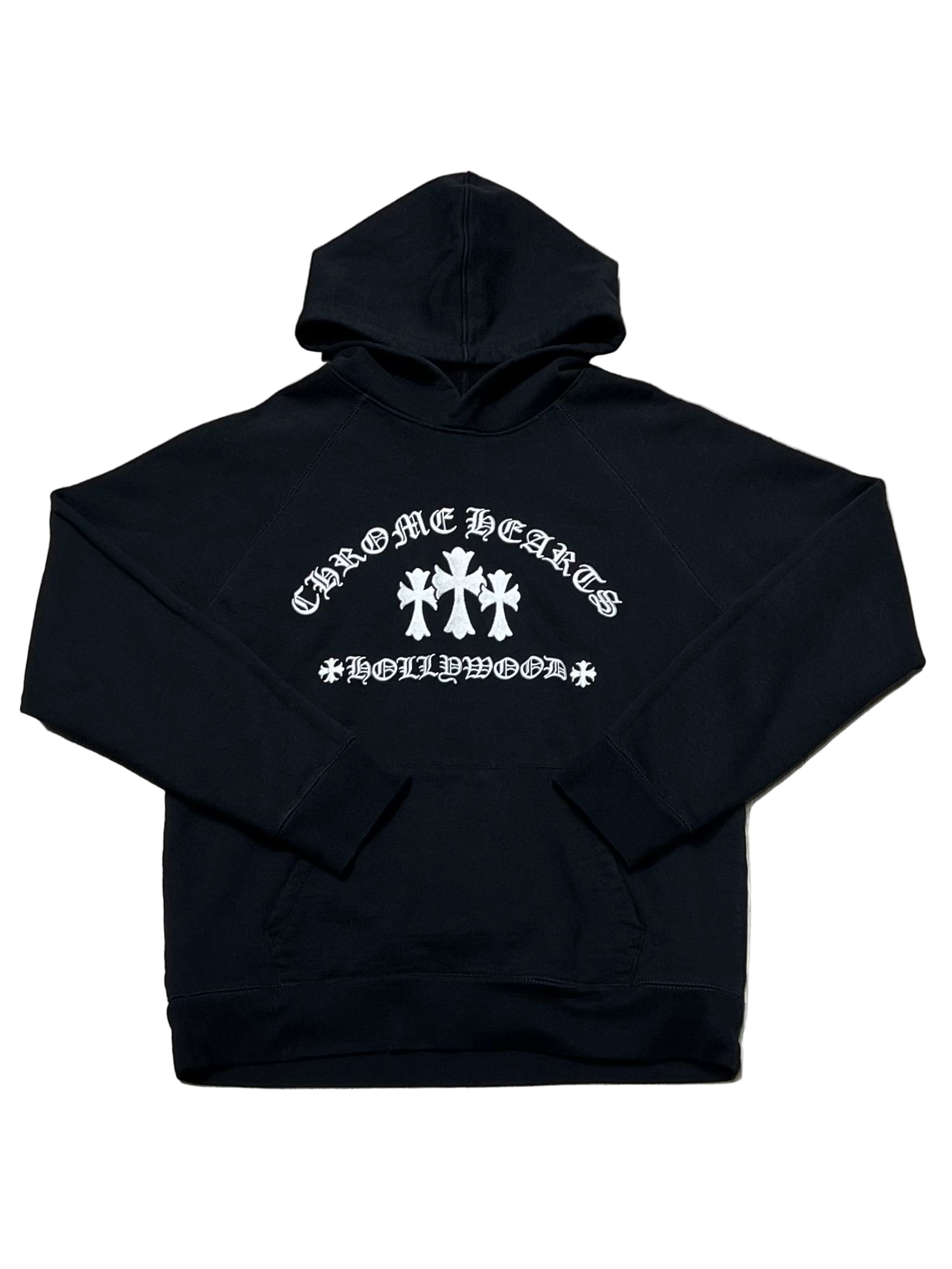 Black & White Triple Cross Embroidered Hoodie