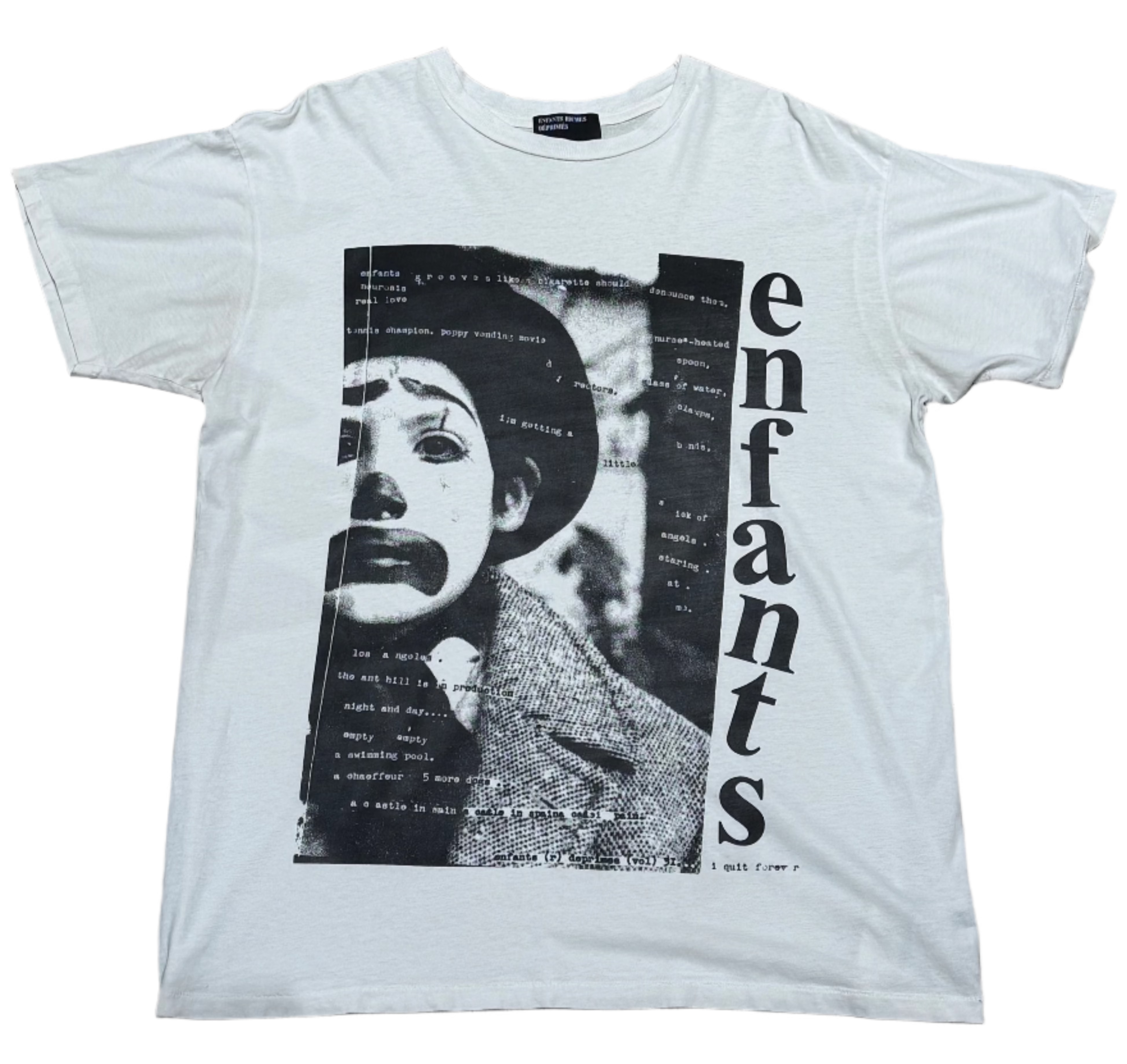 White & Black Sad Clown T-Shirt