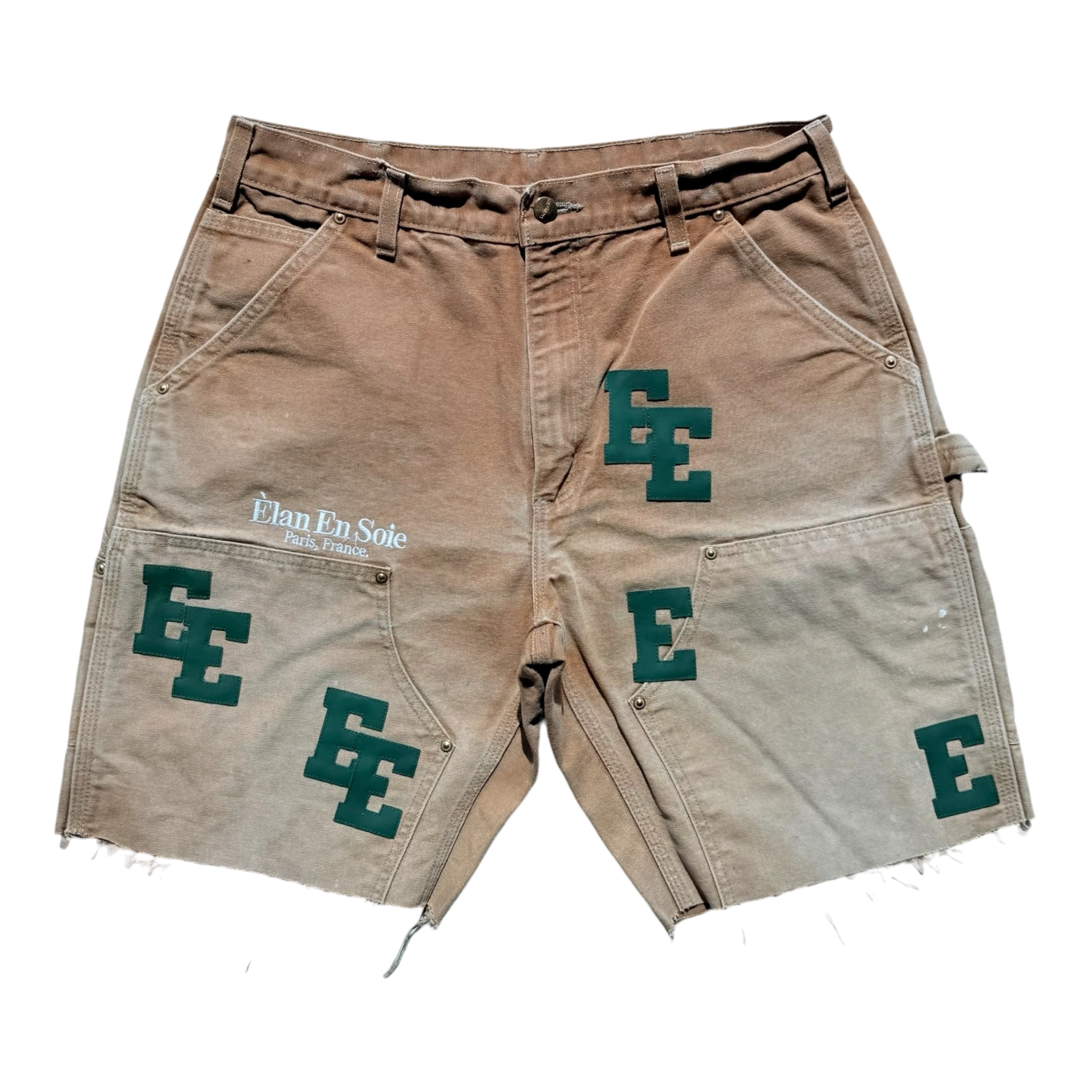 Green Patch Tan Carpenter Shorts