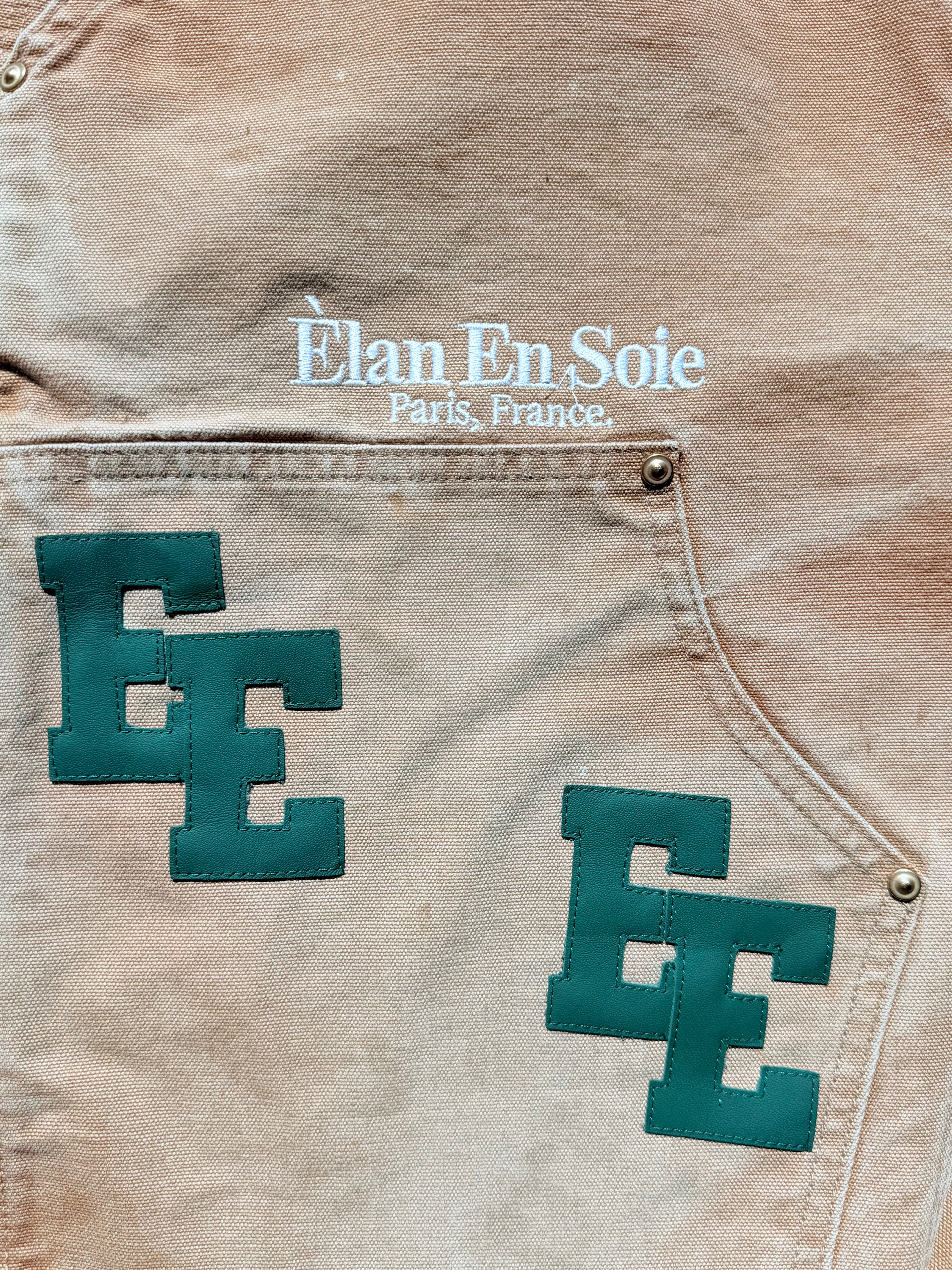 Green Patch Tan Carpenter Shorts