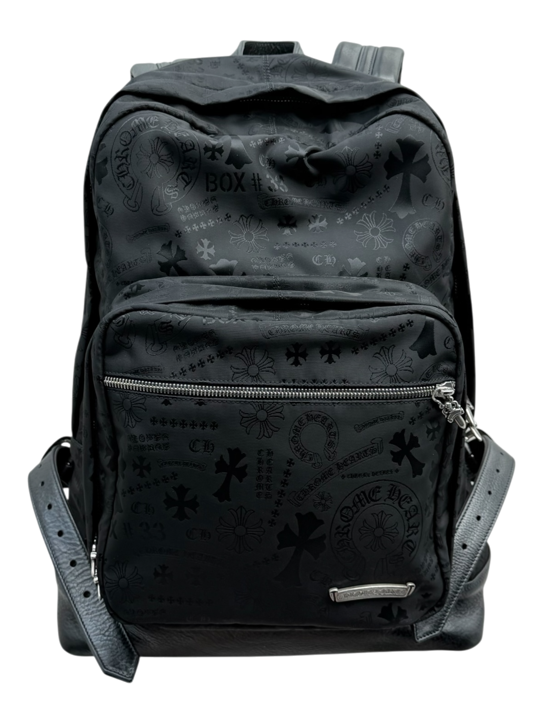 Seventh Grader Black Stencil Nylon Backpack Large