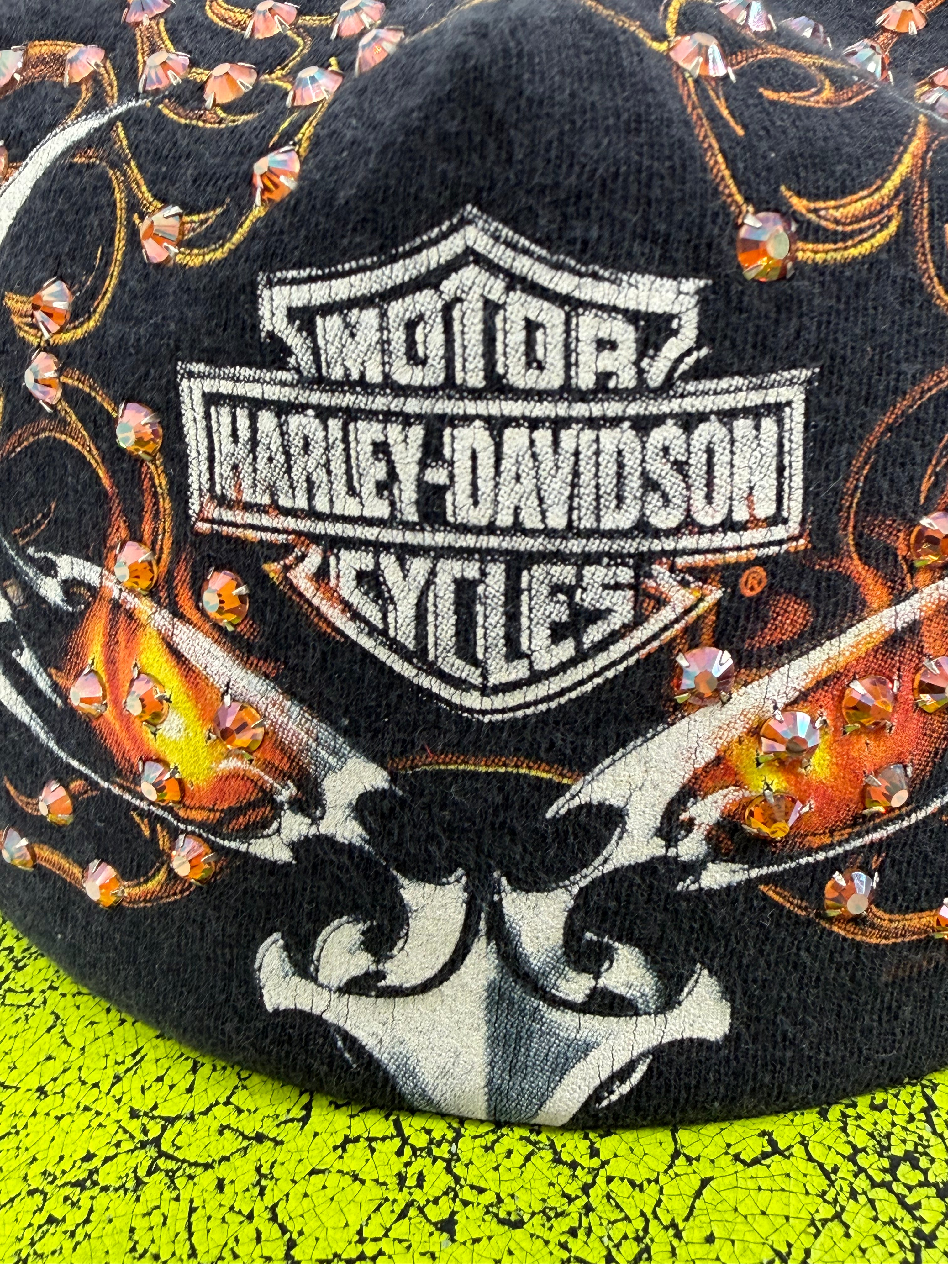 Harley Davidson Vintage Rhinestone Hat