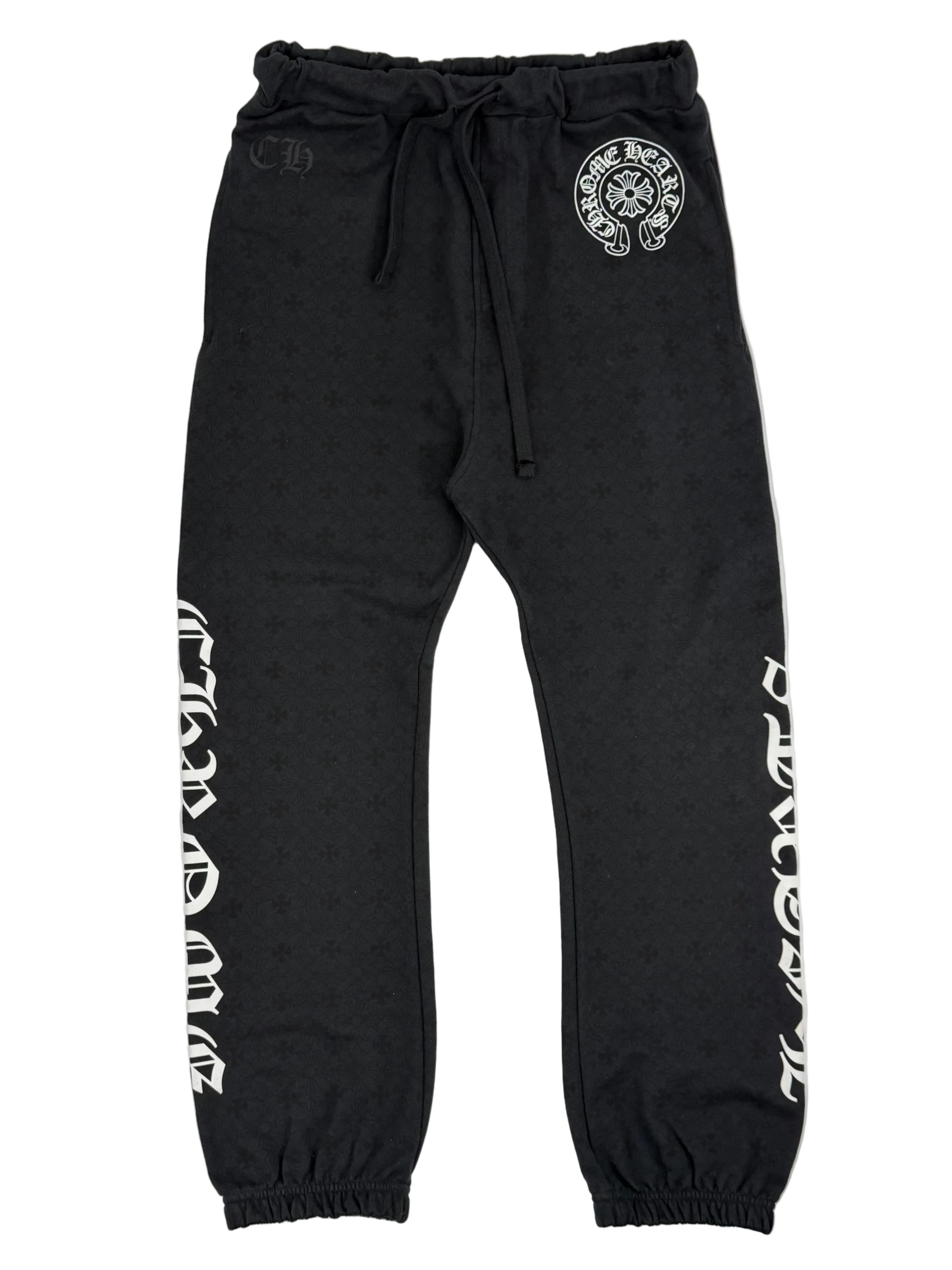 Black & White Cross Jacquard Horseshoe Logo Sweatpants