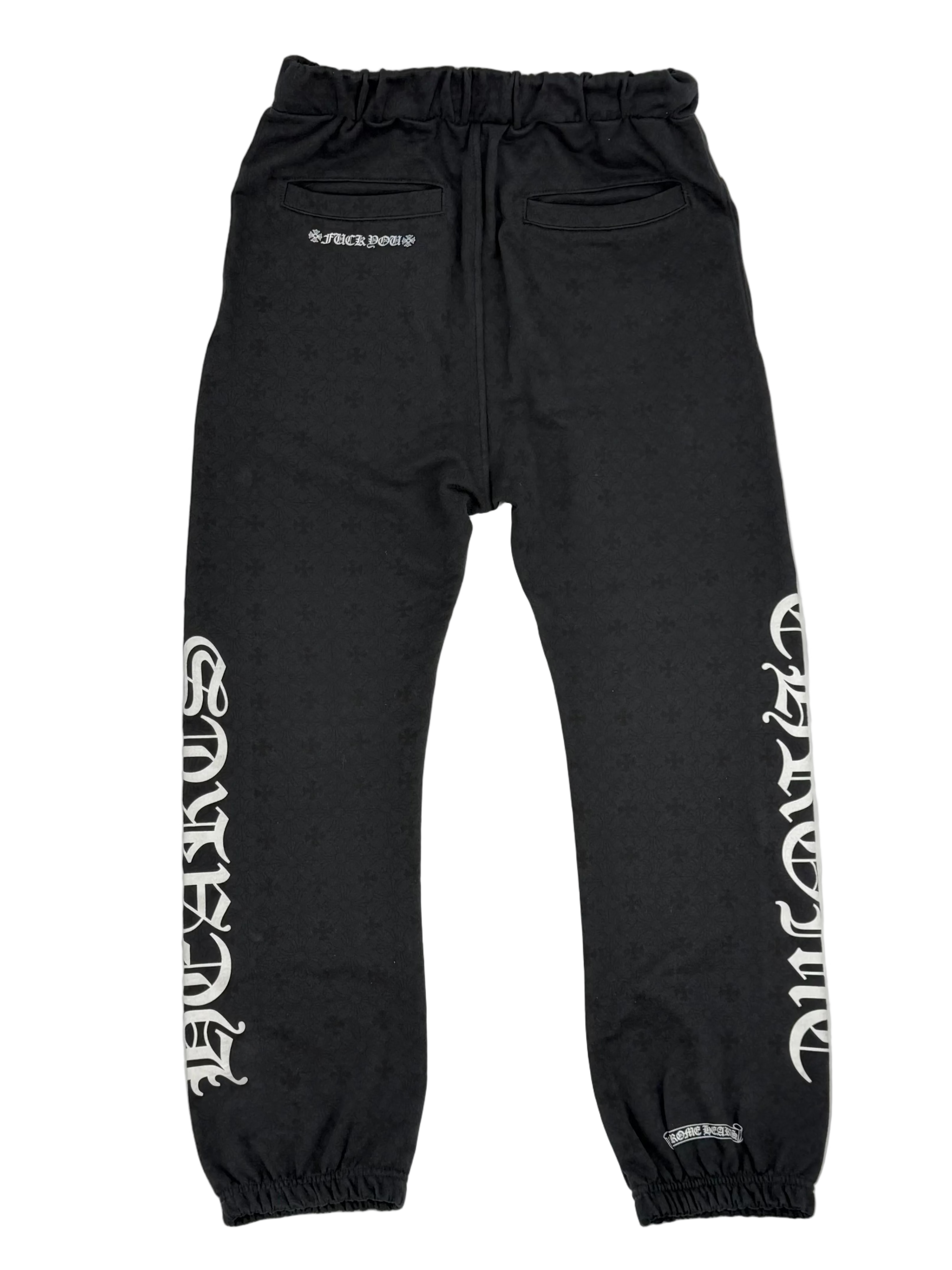 Black & White Cross Jacquard Horseshoe Logo Sweatpants