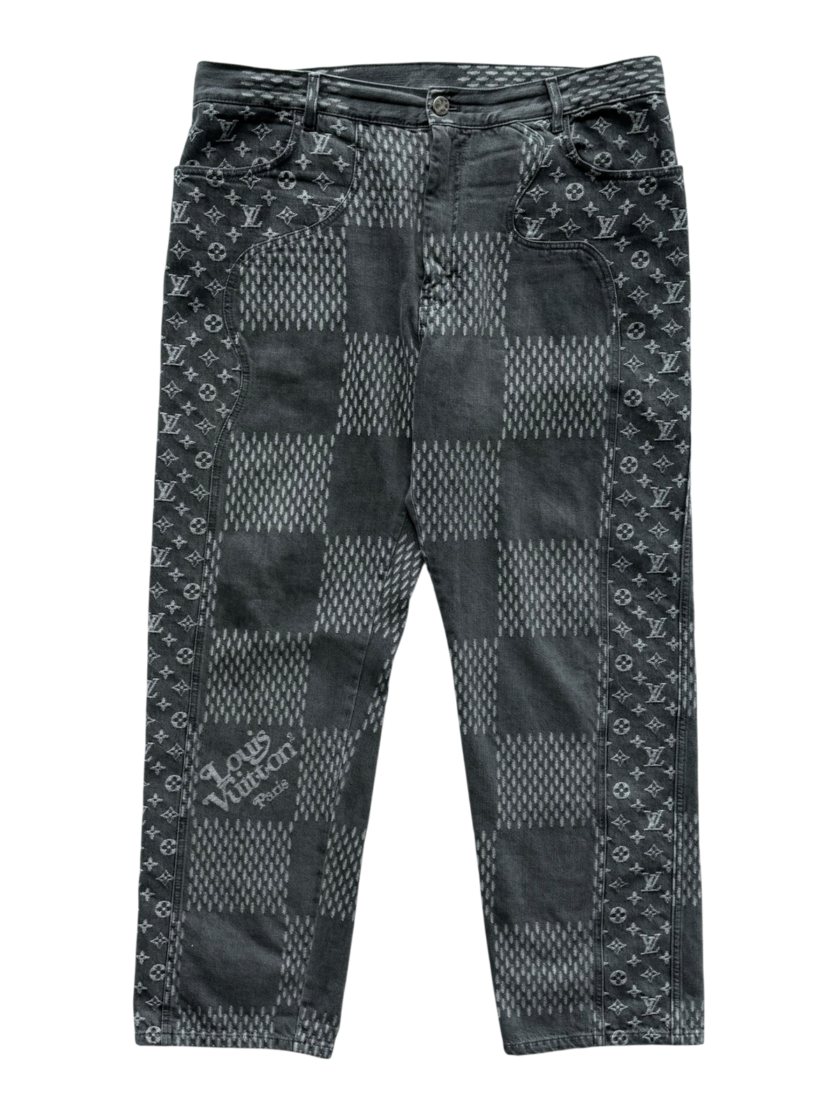 Nigo Grey Giant Damier Monogram Jeans