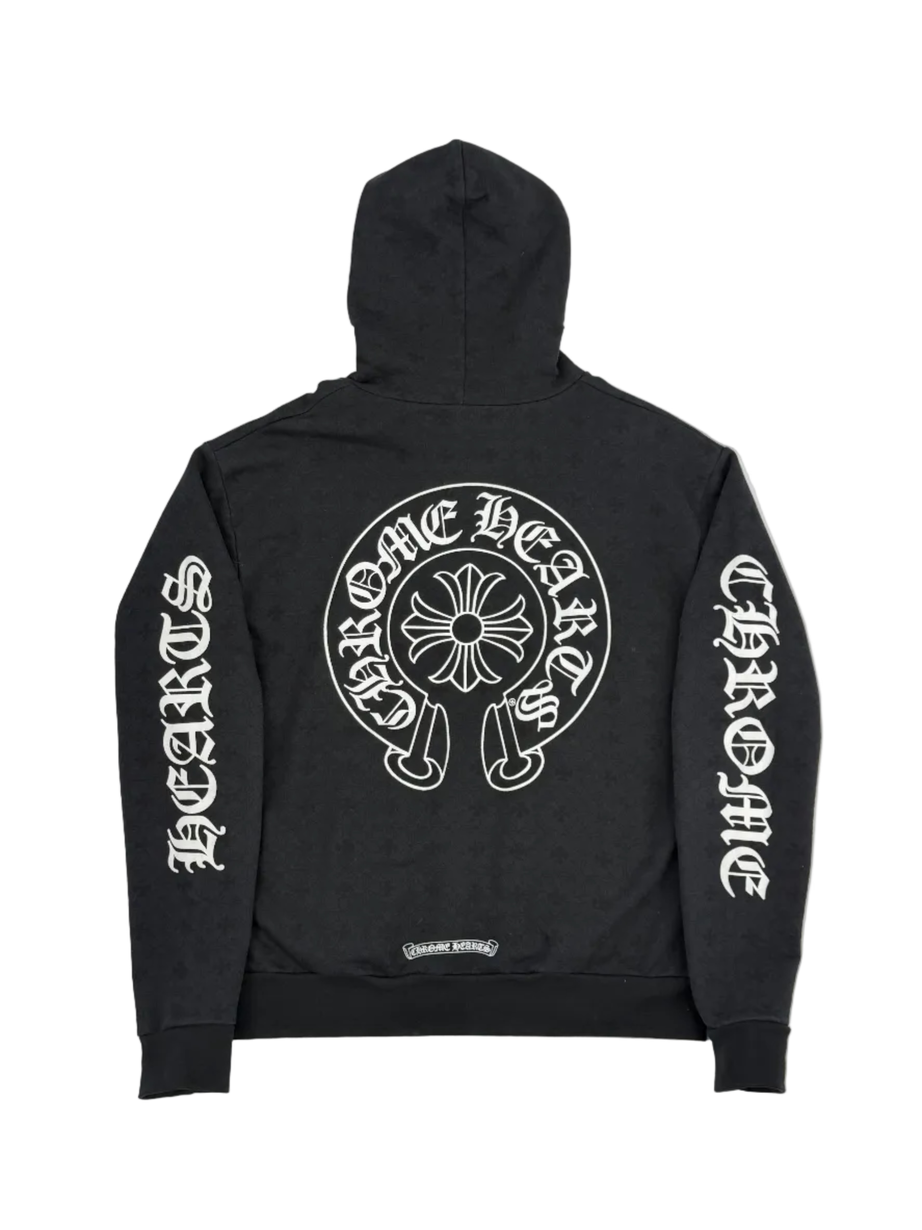 Black & White Cross Jacquard Horseshoe Logo Hoodie