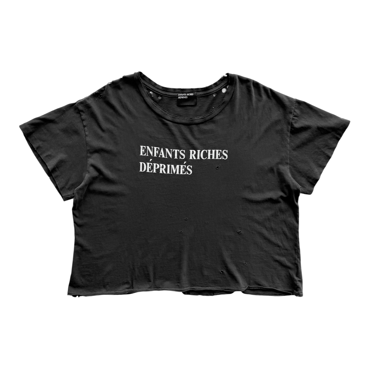 Distressed Logo Print Tee Black