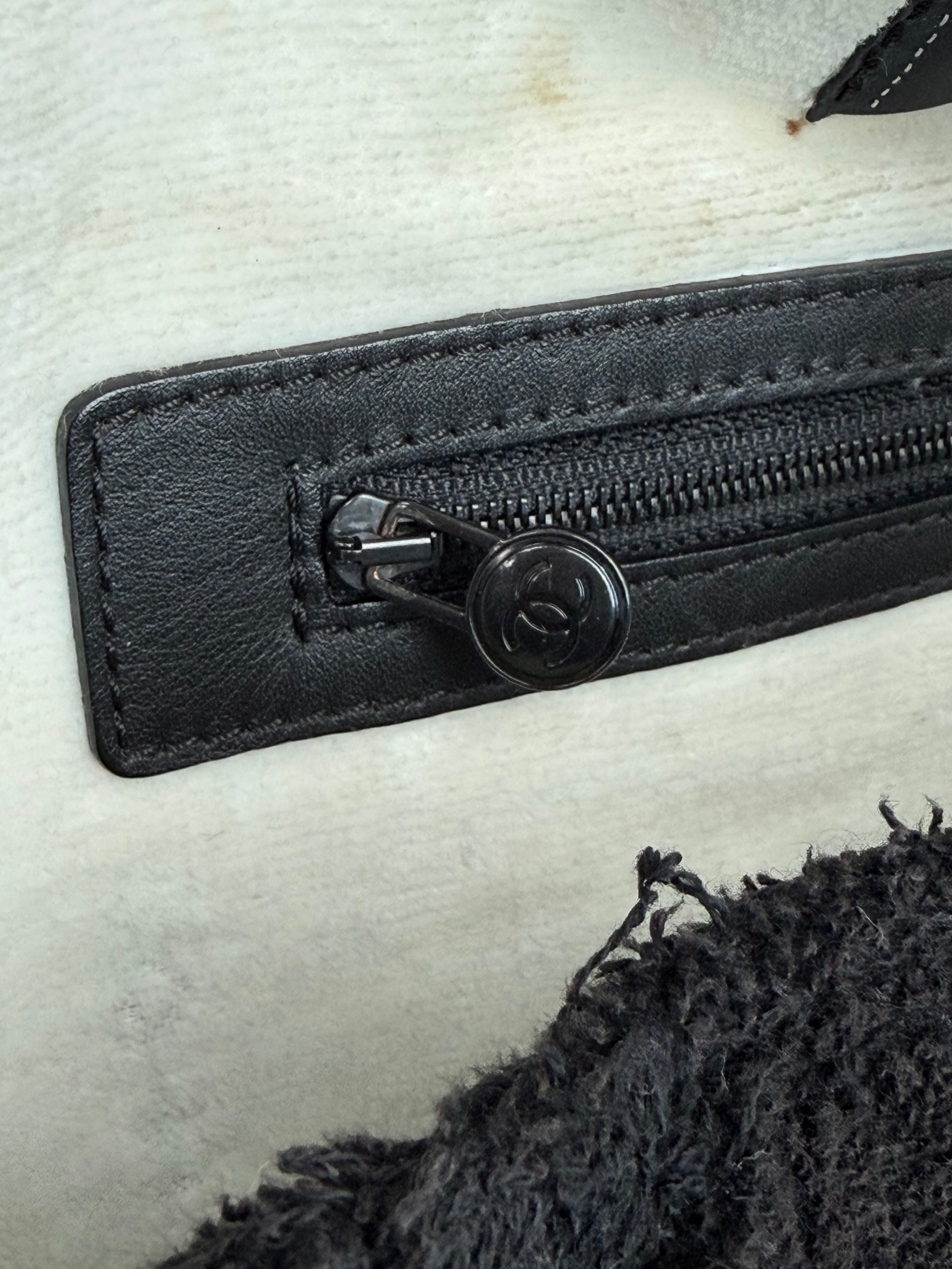 Black Terry Cloth Tote Bag