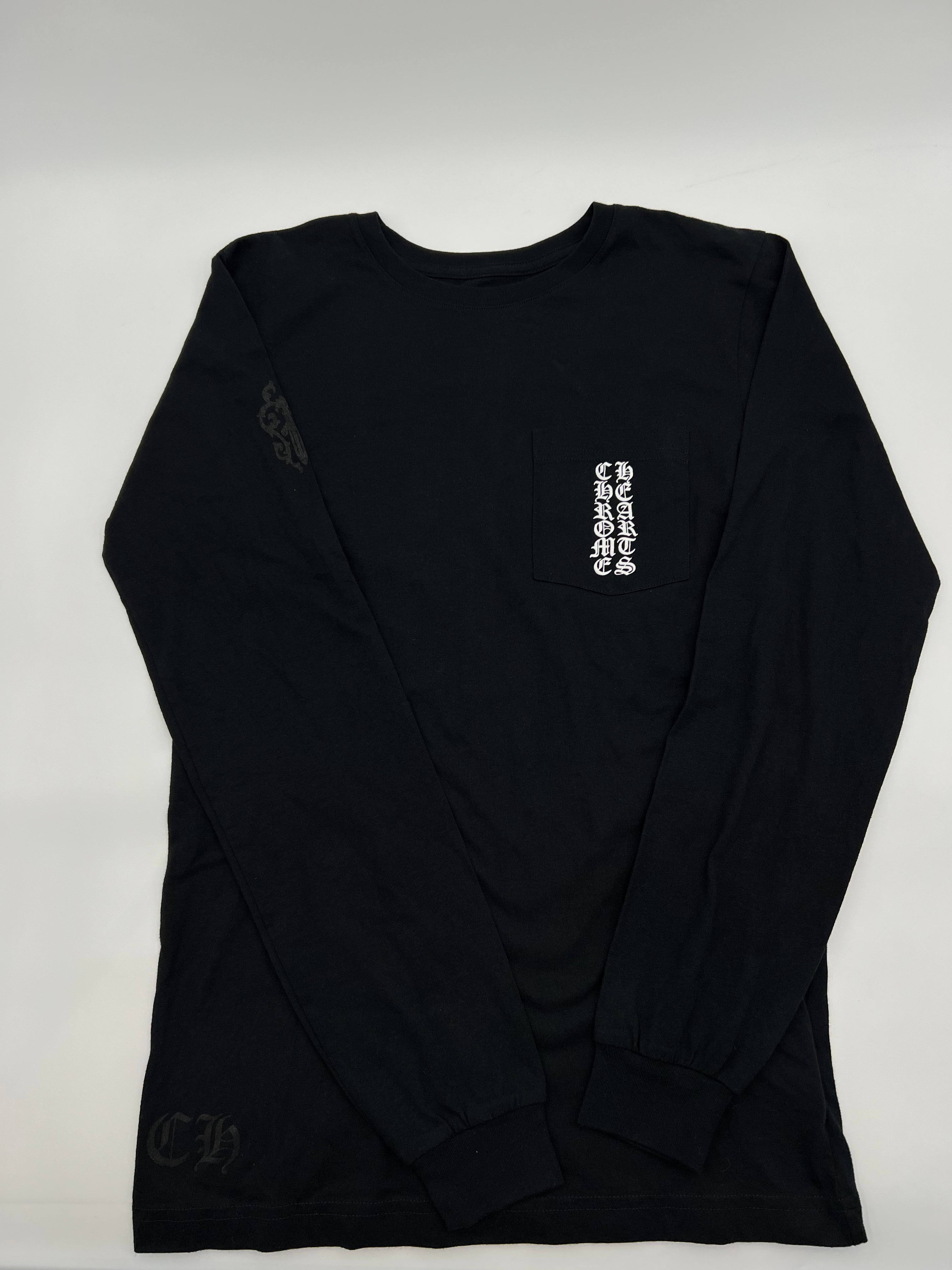 Black Scroll Cross Tee L/S