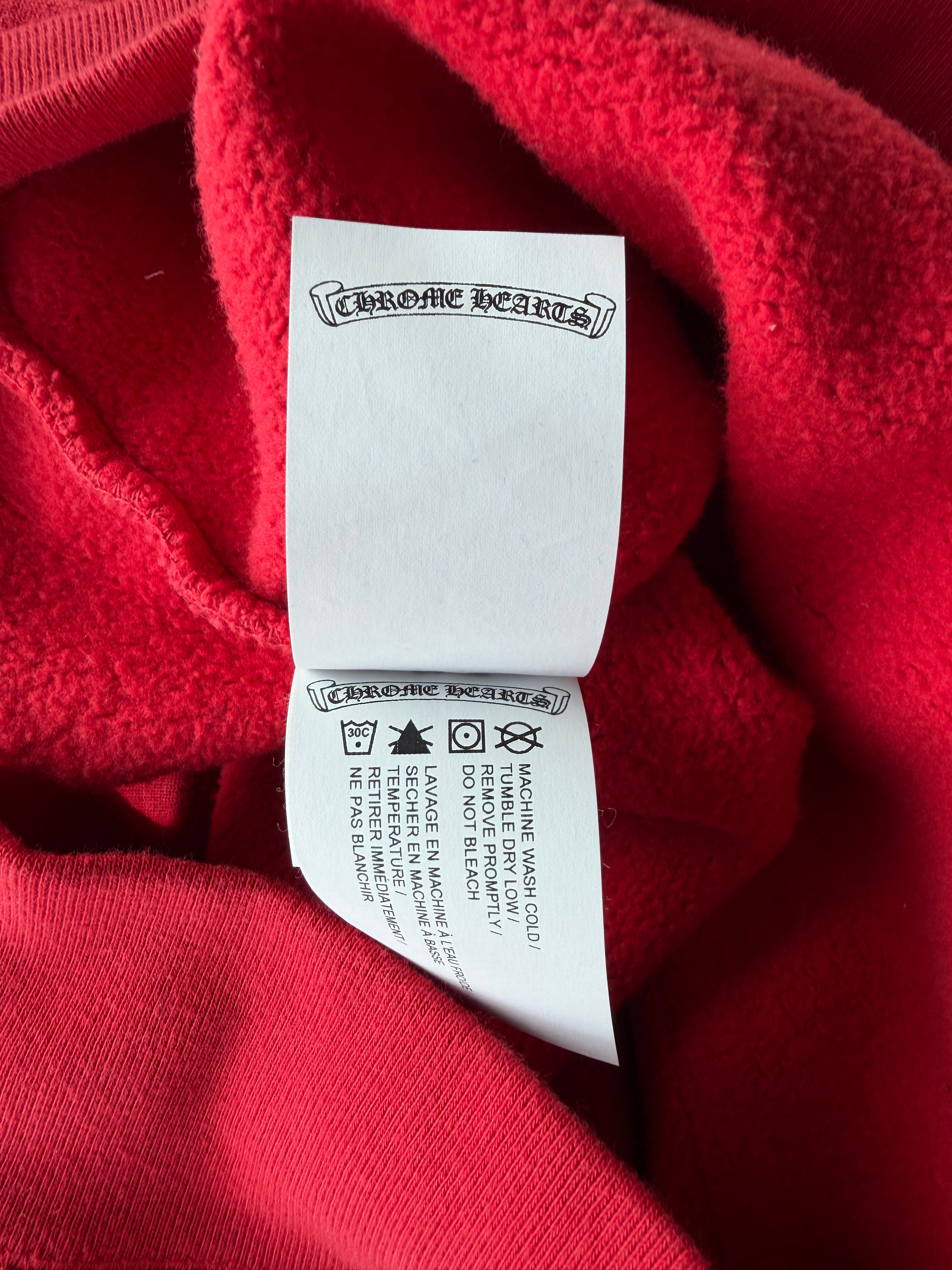 Embroidered Triple Cross Hoodie Red
