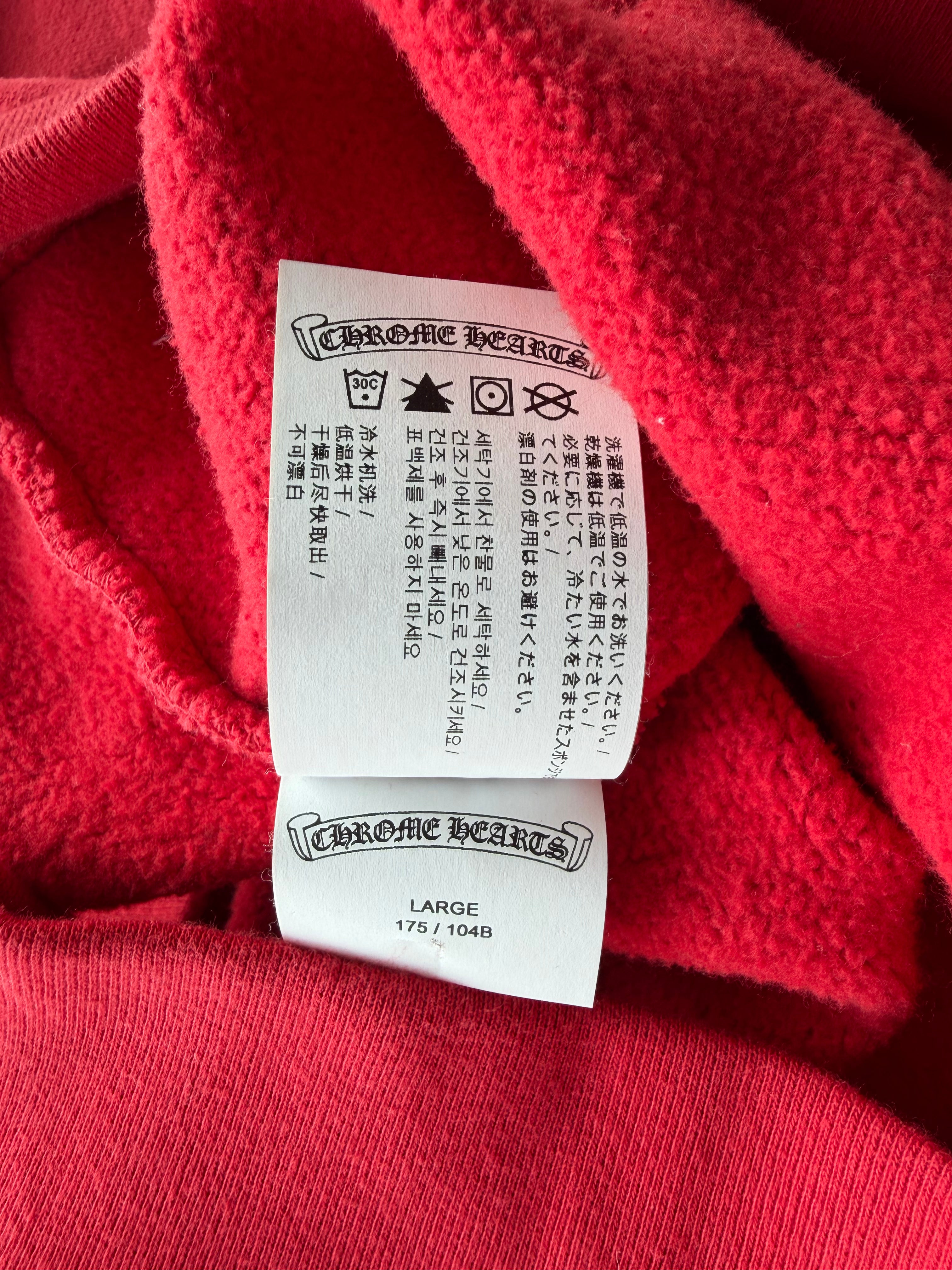 Embroidered Triple Cross Hoodie Red