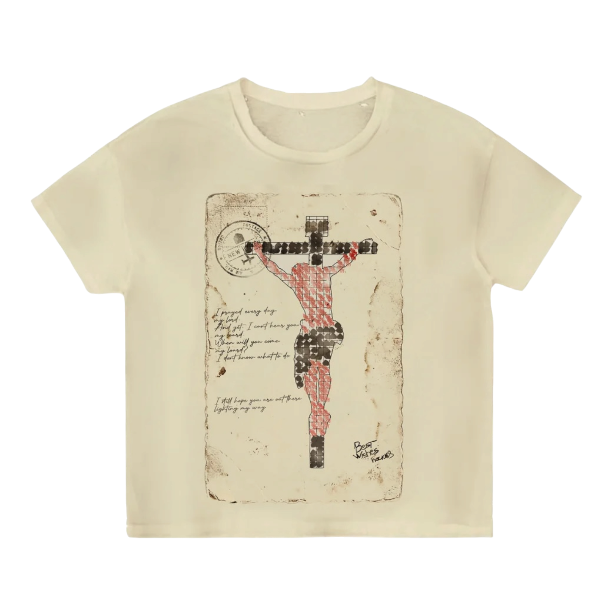 Cream Jesus Postcard Tee