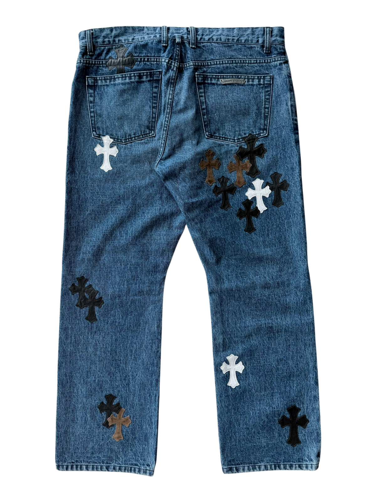 Fleur Knee Multi Cross Patch Denim Jeans