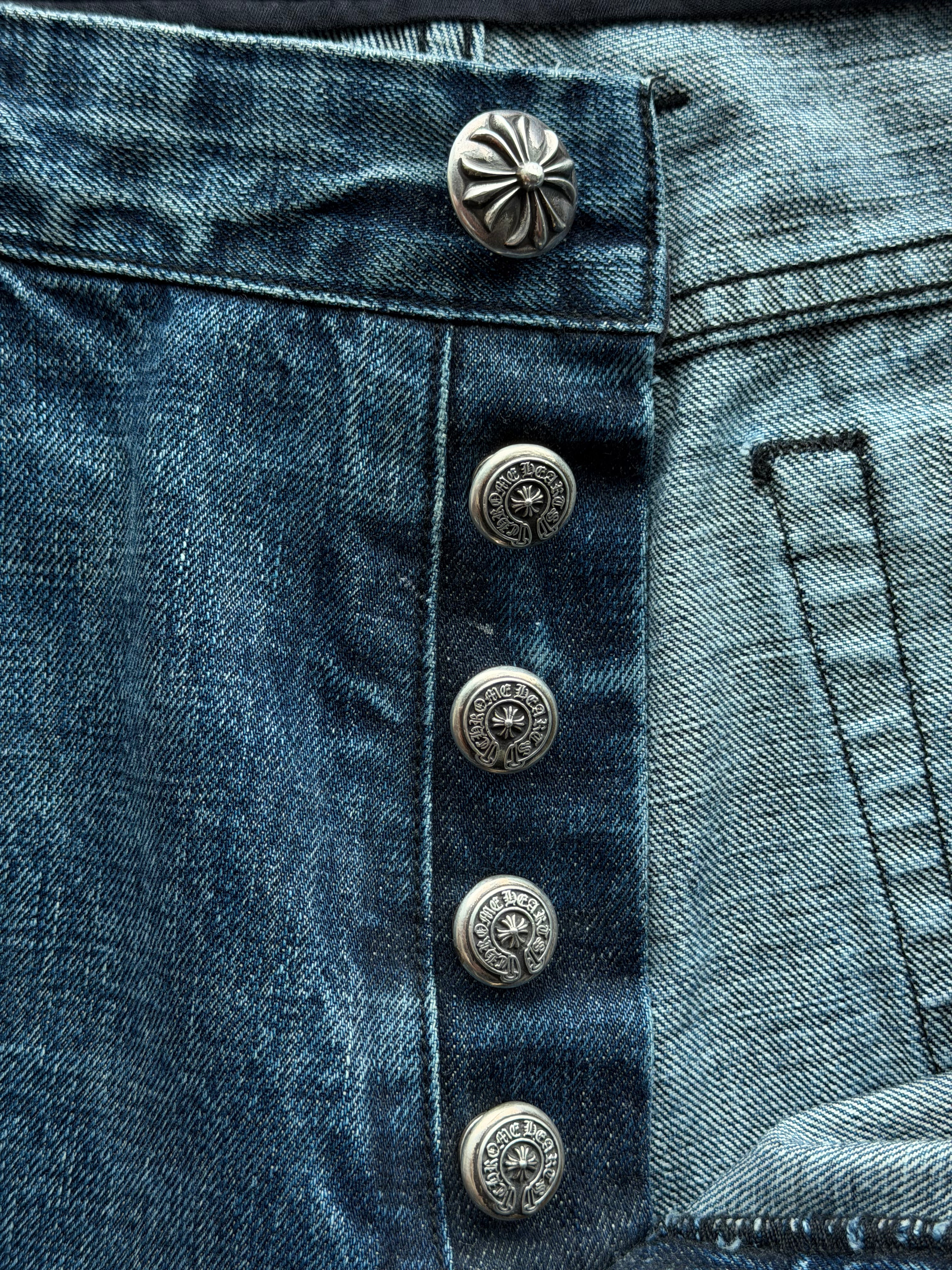 Fleur Knee Multi Cross Patch Denim Jeans