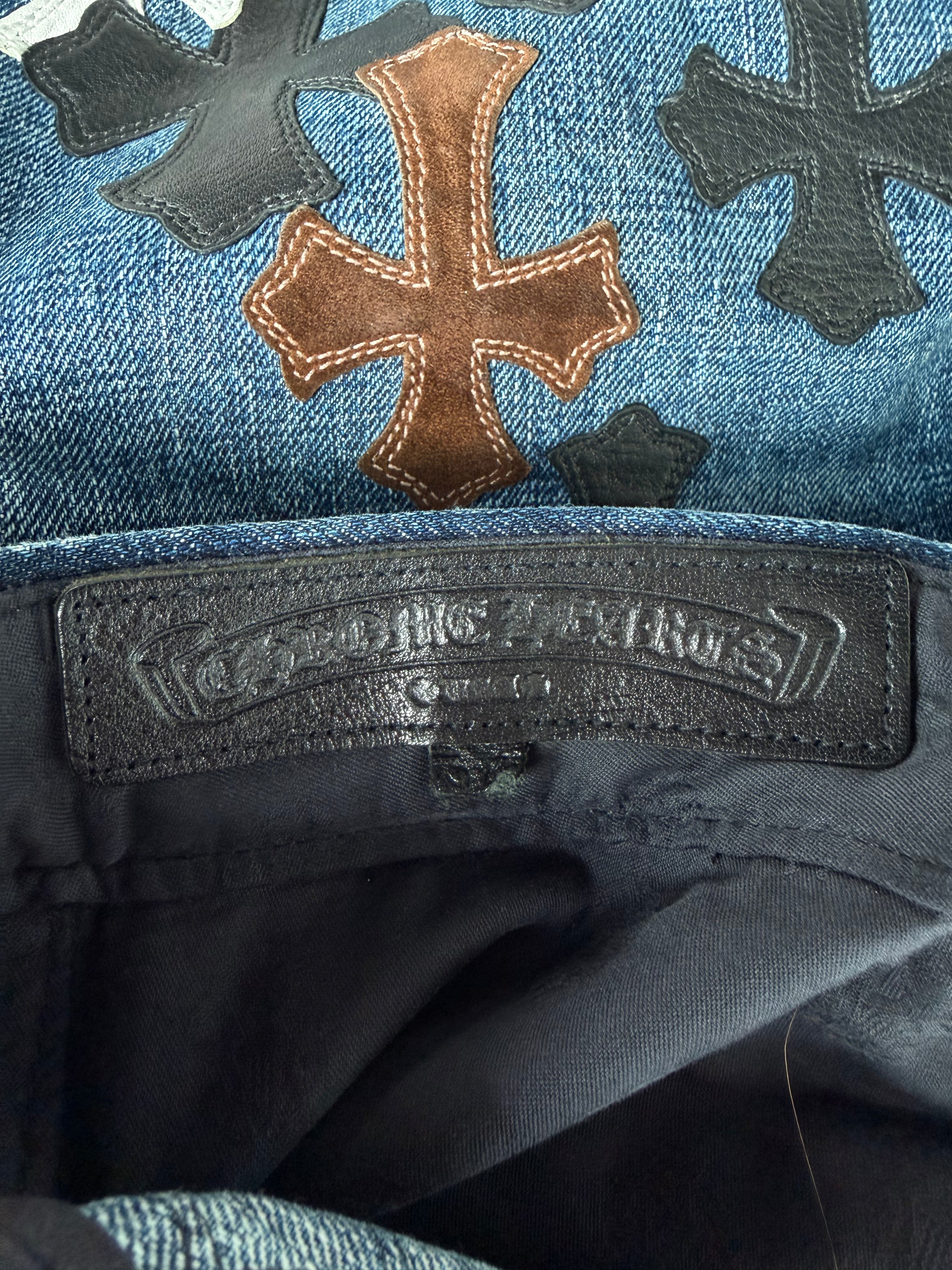 Fleur Knee Multi Cross Patch Denim Jeans