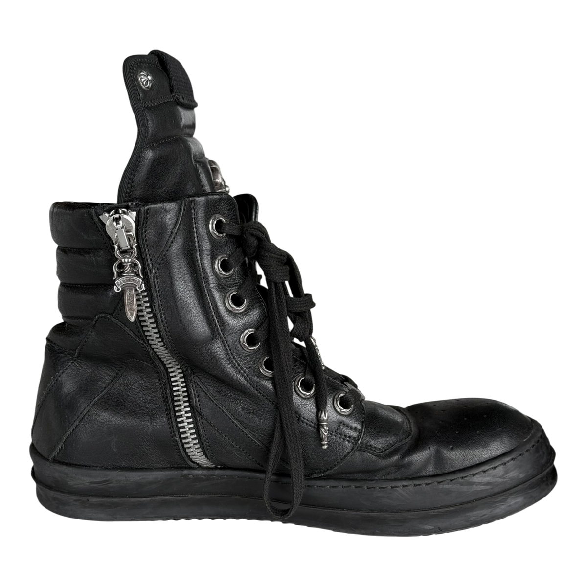 Rick Owens Black Cross Geobaskets Triple Black