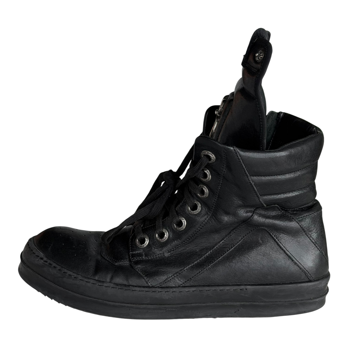 Rick Owens Black Cross Geobaskets Triple Black
