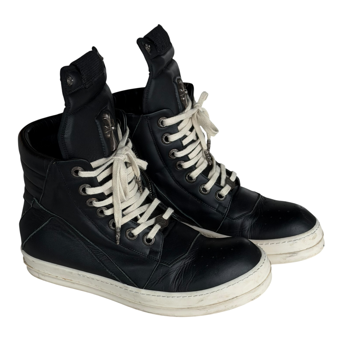 Rick Owens Black Cross Geobaskets Black Milk