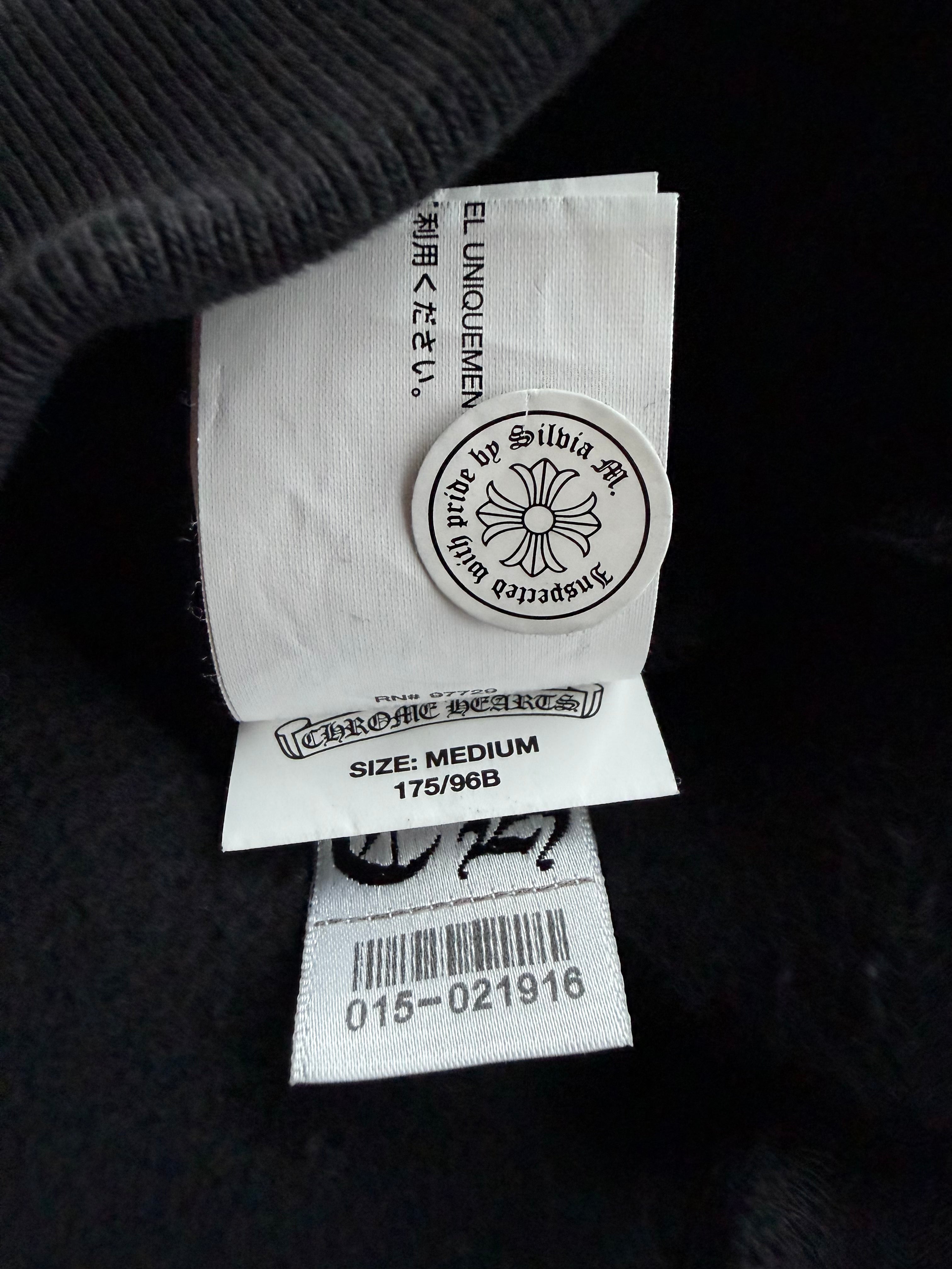 Black Leather Horseshoe Logo Zip Up Hoodie
