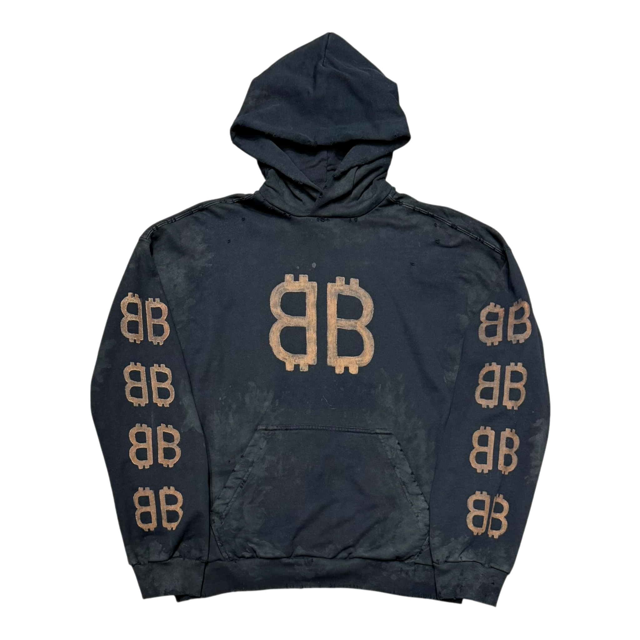 Mud Wash Crypto distressed hoodie