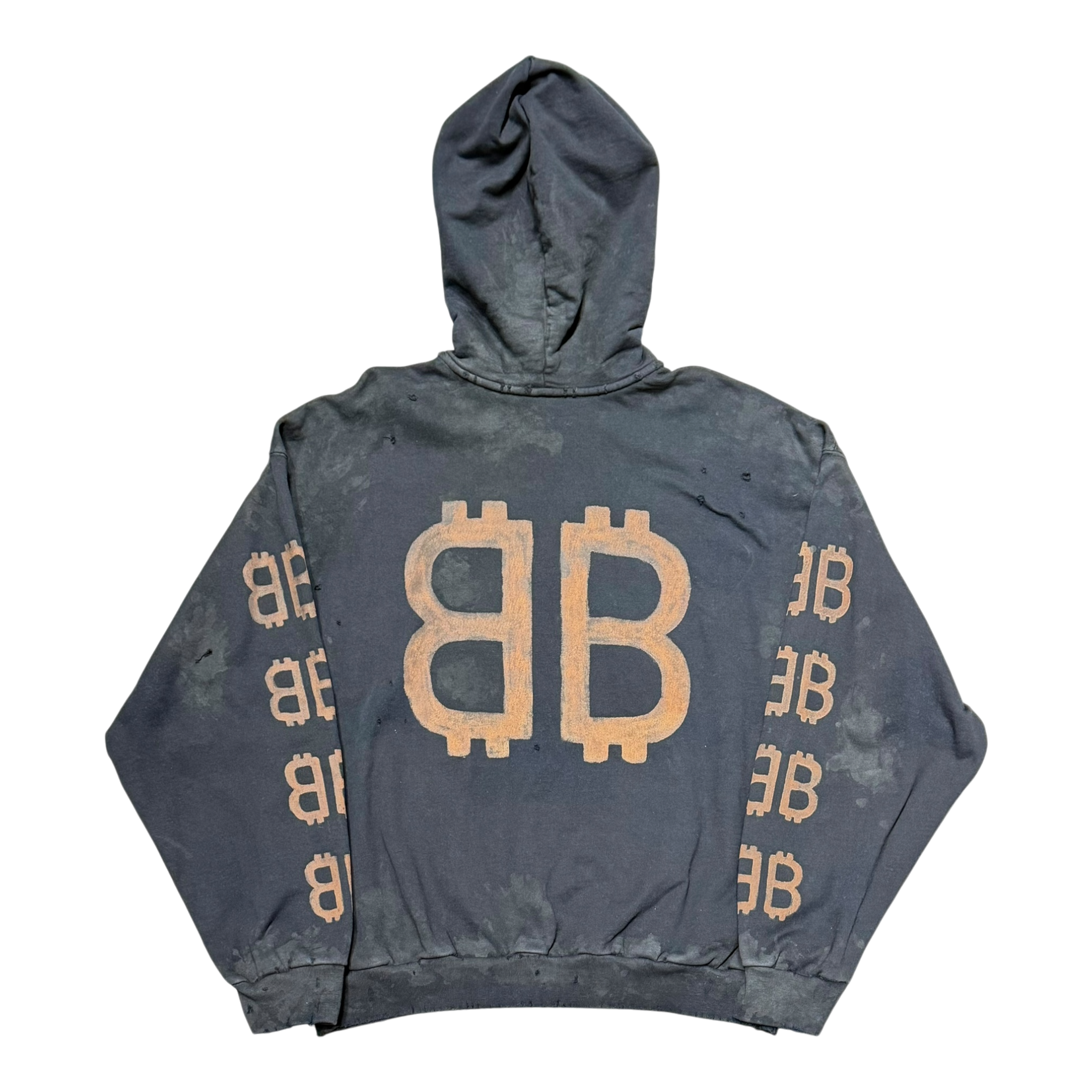 Mud Wash Crypto distressed hoodie
