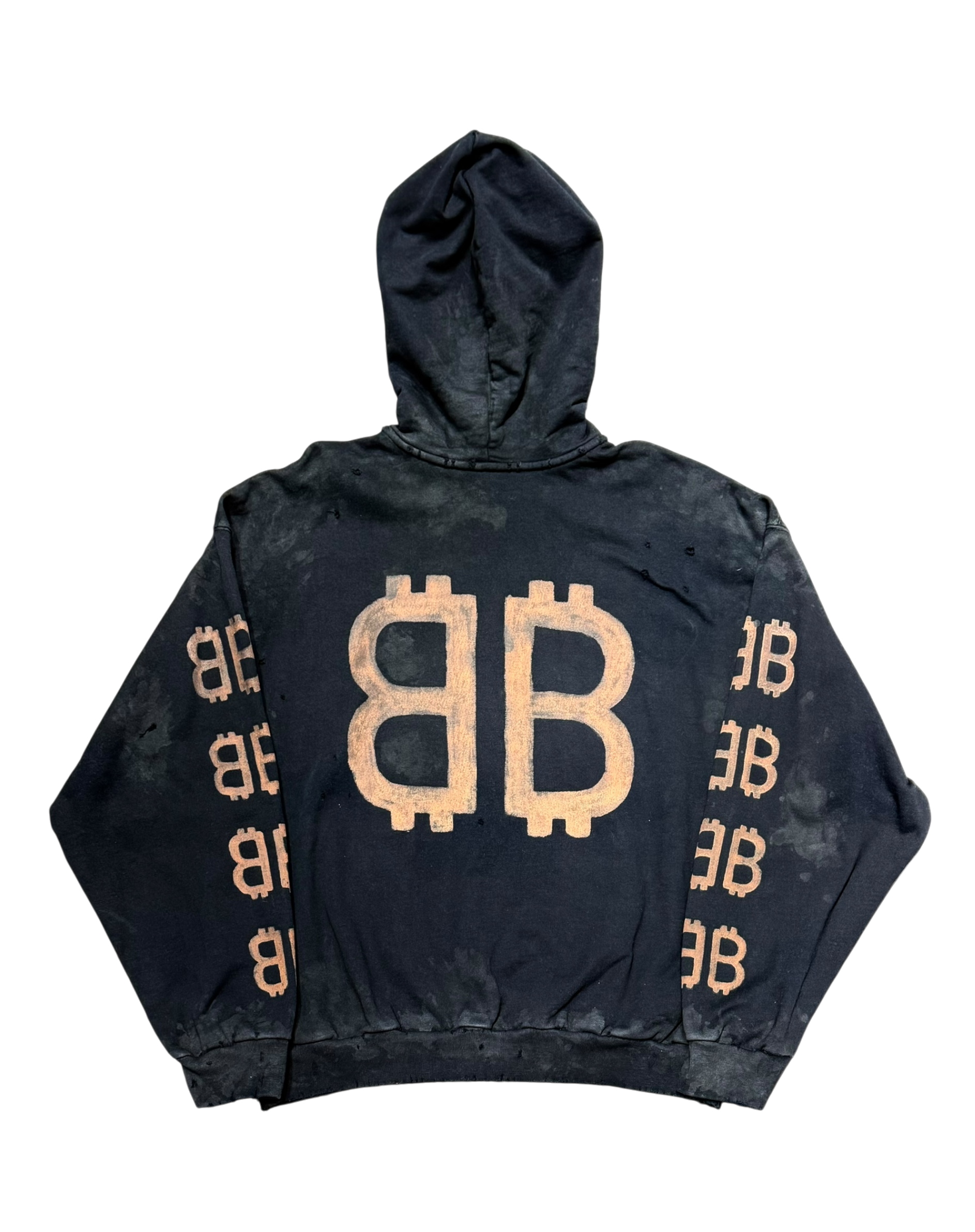 Mud Wash Crypto distressed hoodie