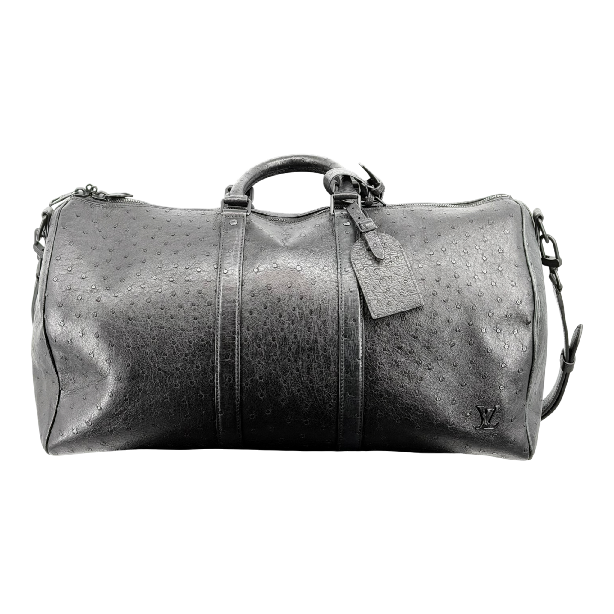 LV Ostrich Black Keepall