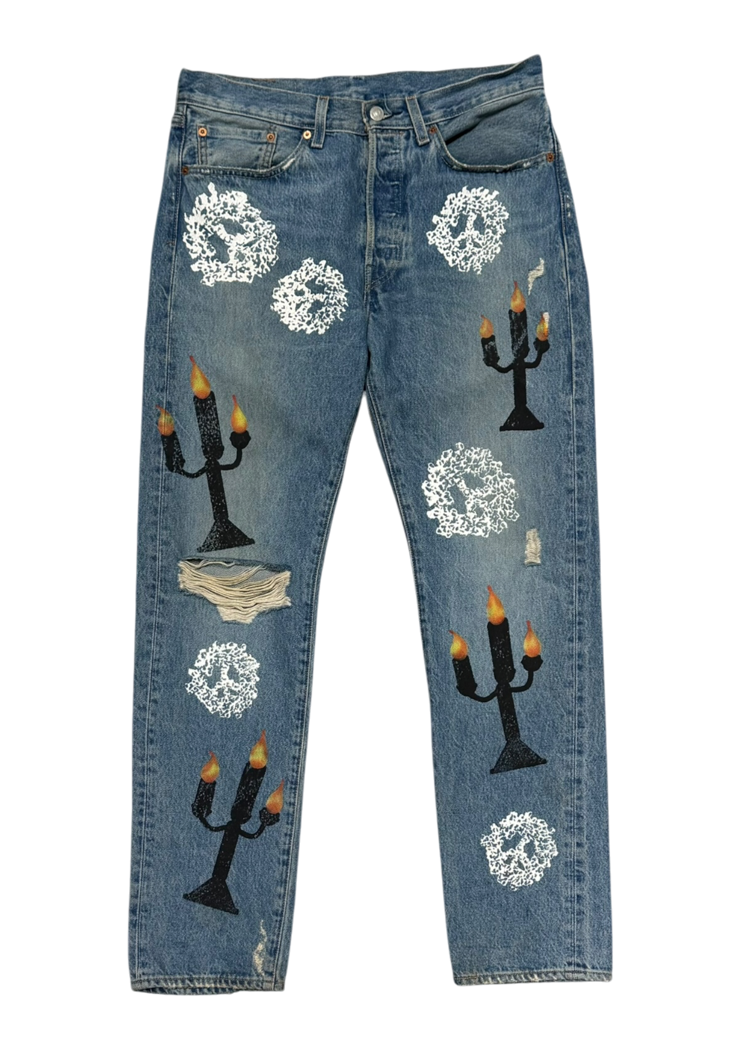 Virgil Abloh "Message in a Tear" Printed Jeans
