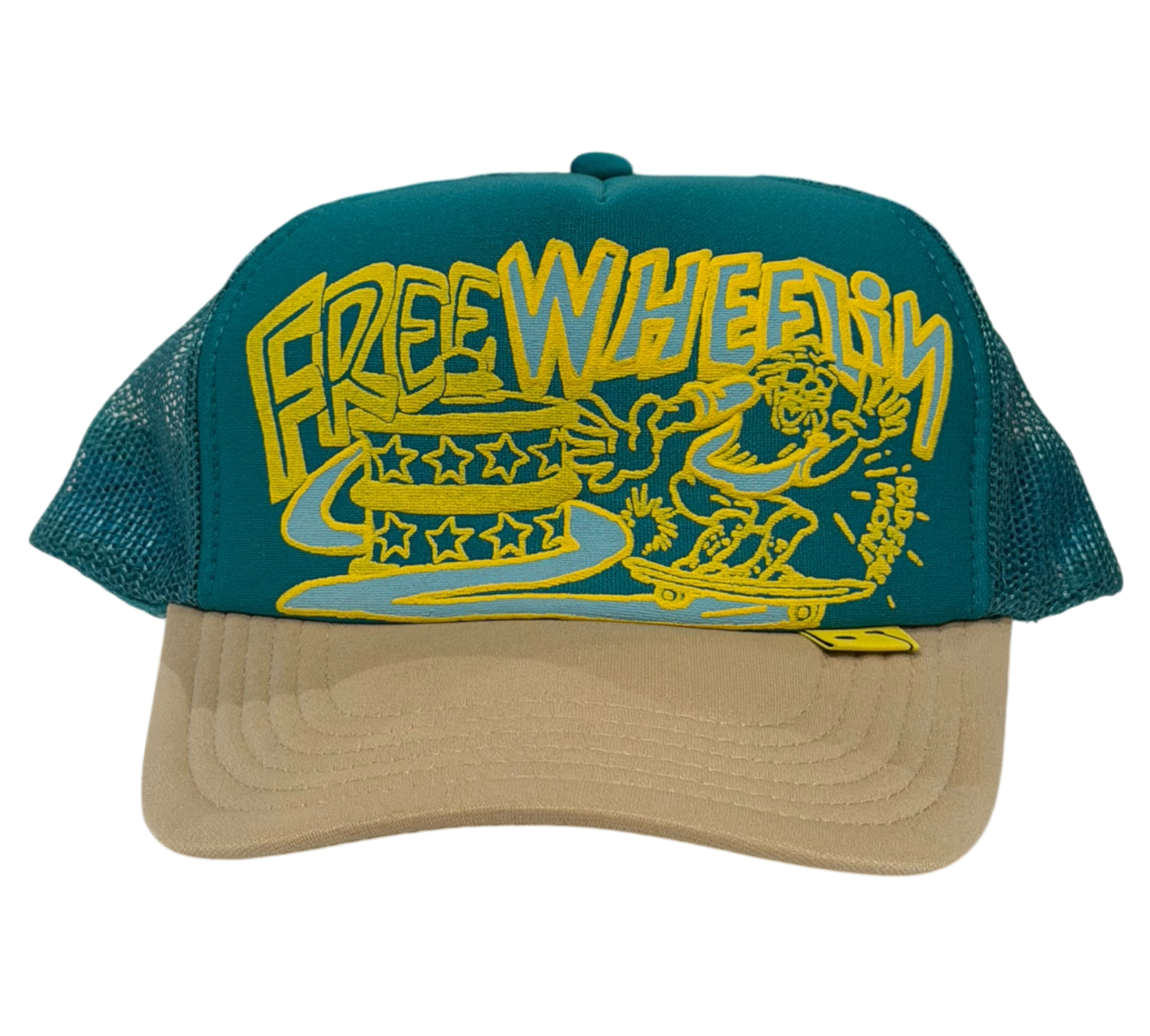 Free Wheelin Turquoise Trucker Hat