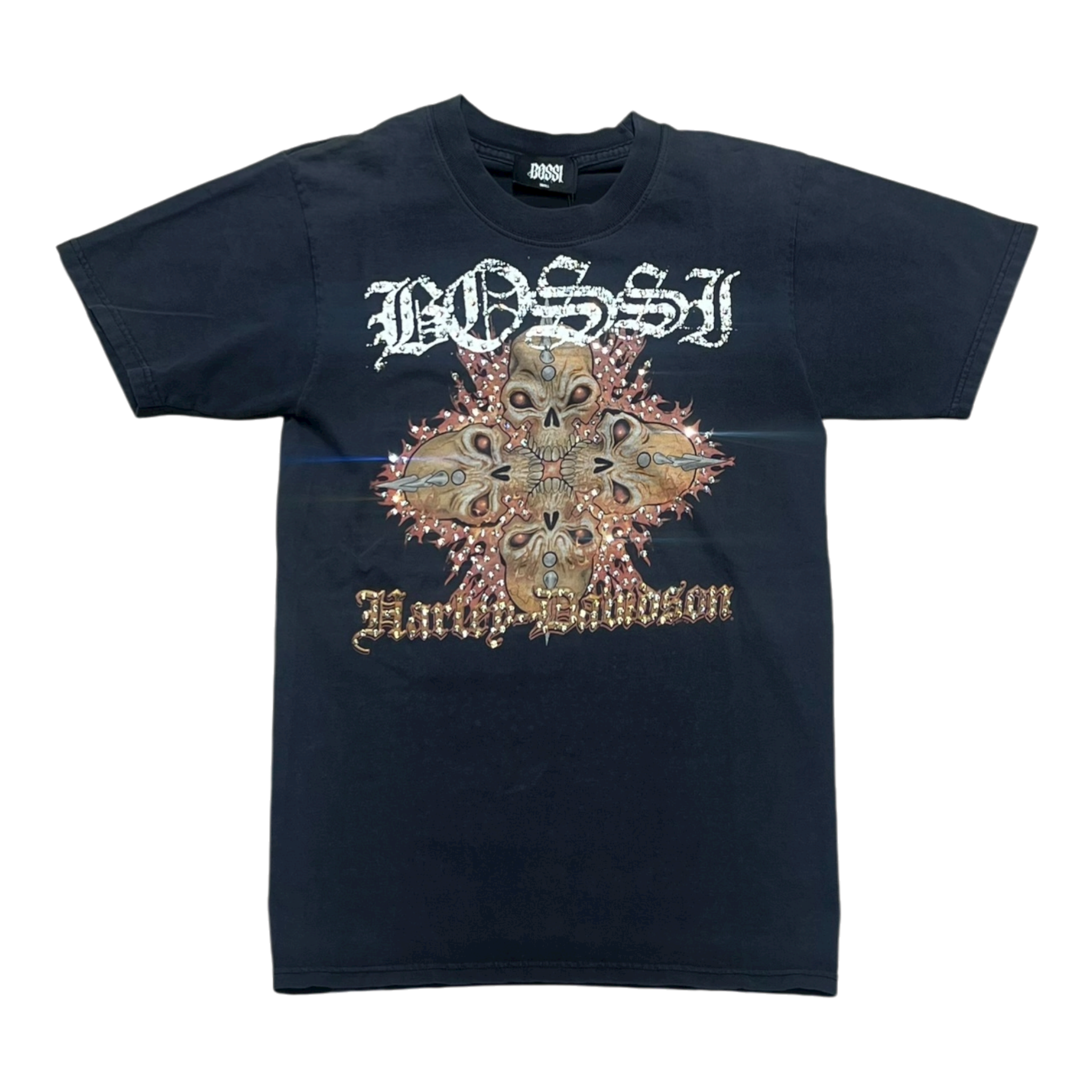 Harley Davidson Skull Vintage Rhinestone Tee (FW25)
