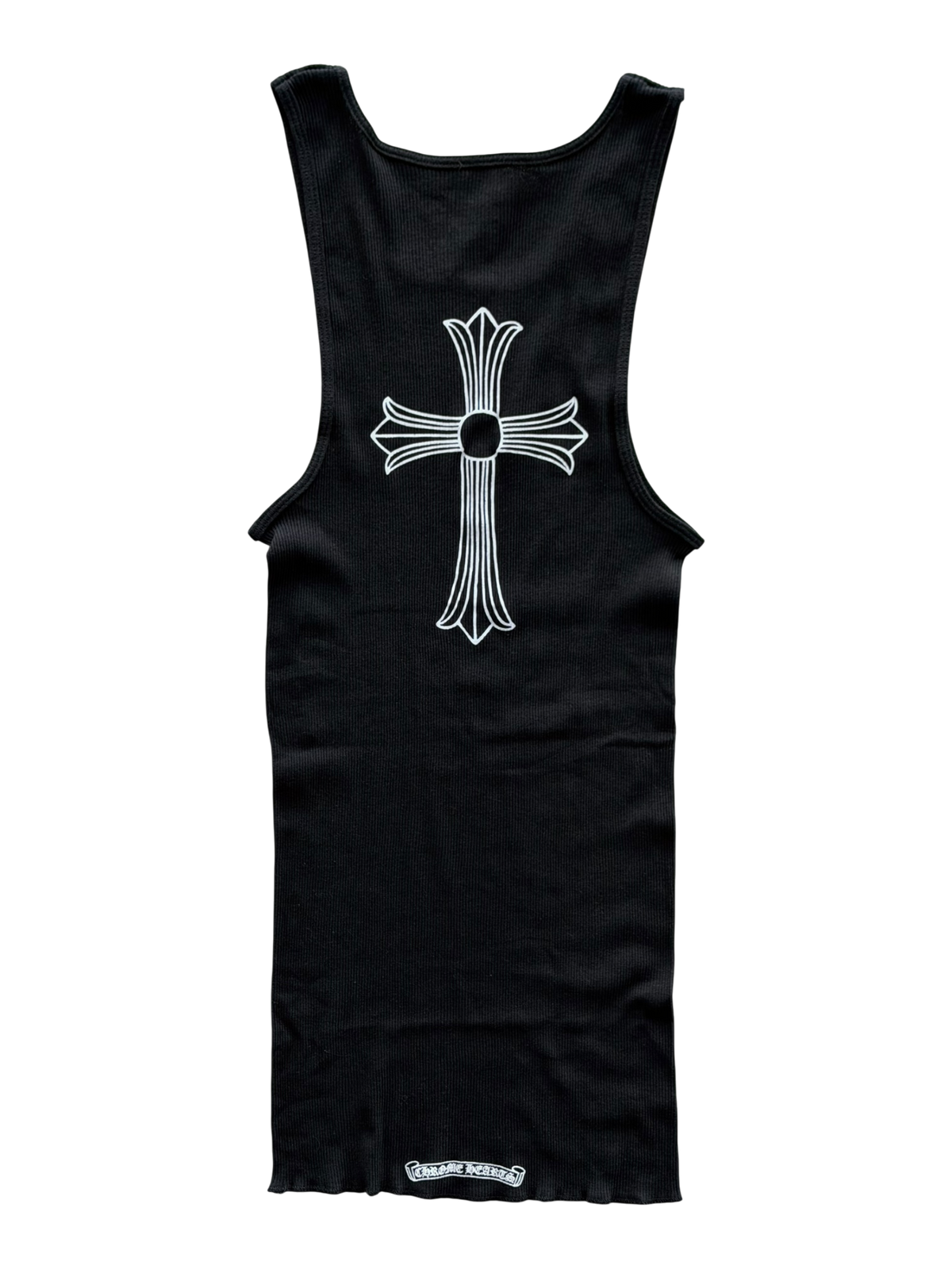 Cross T-Bar Black Rib Tank Top