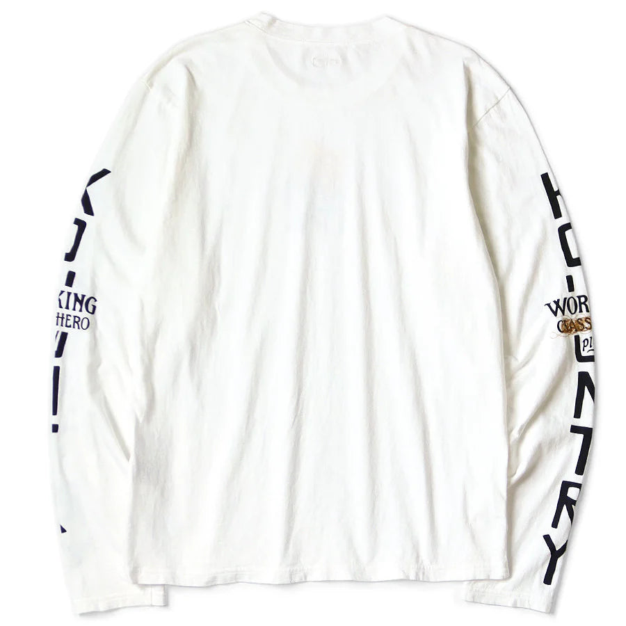 Jersey Crew Long Sleeve T-Shirt (Peckish Kapital Print) Green