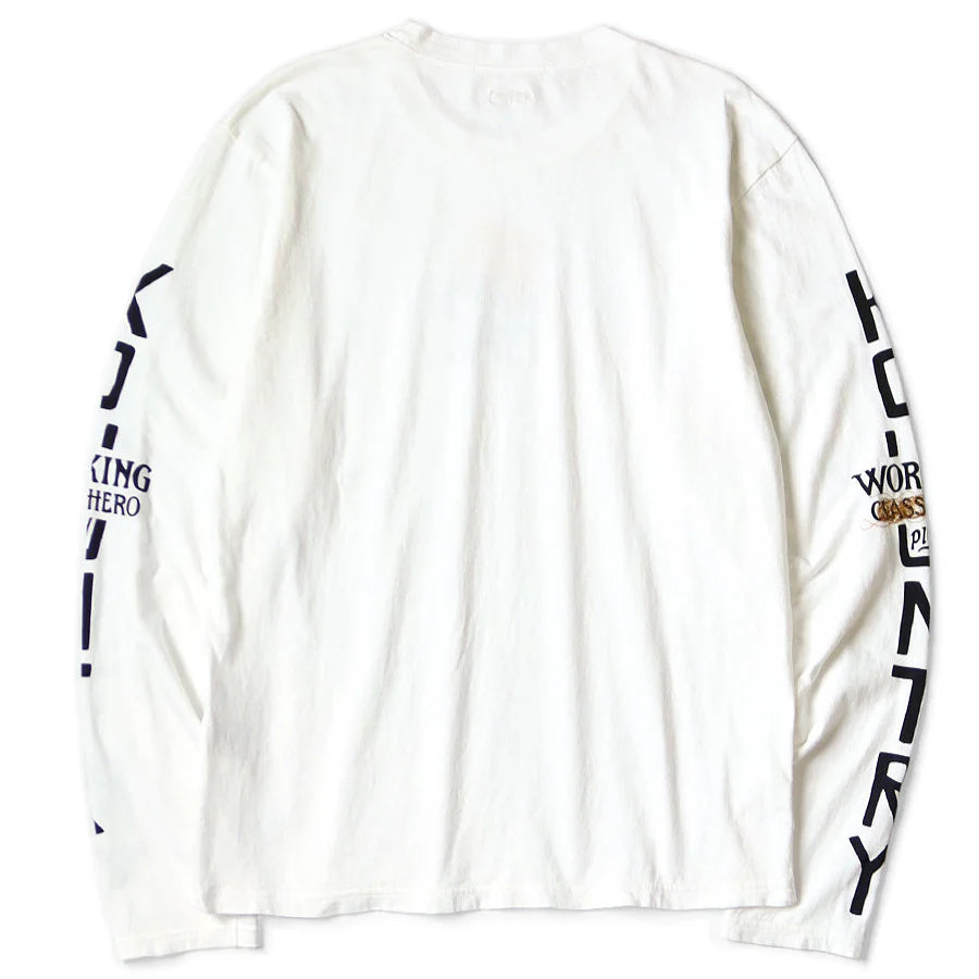 Jersey Crew Long Sleeve T-Shirt (Peckish Kapital Print) Yellow