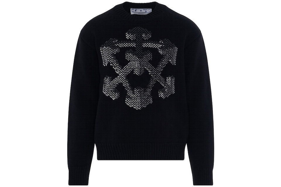 3D Arrow Chunky Knit Crewneck Black/Grey