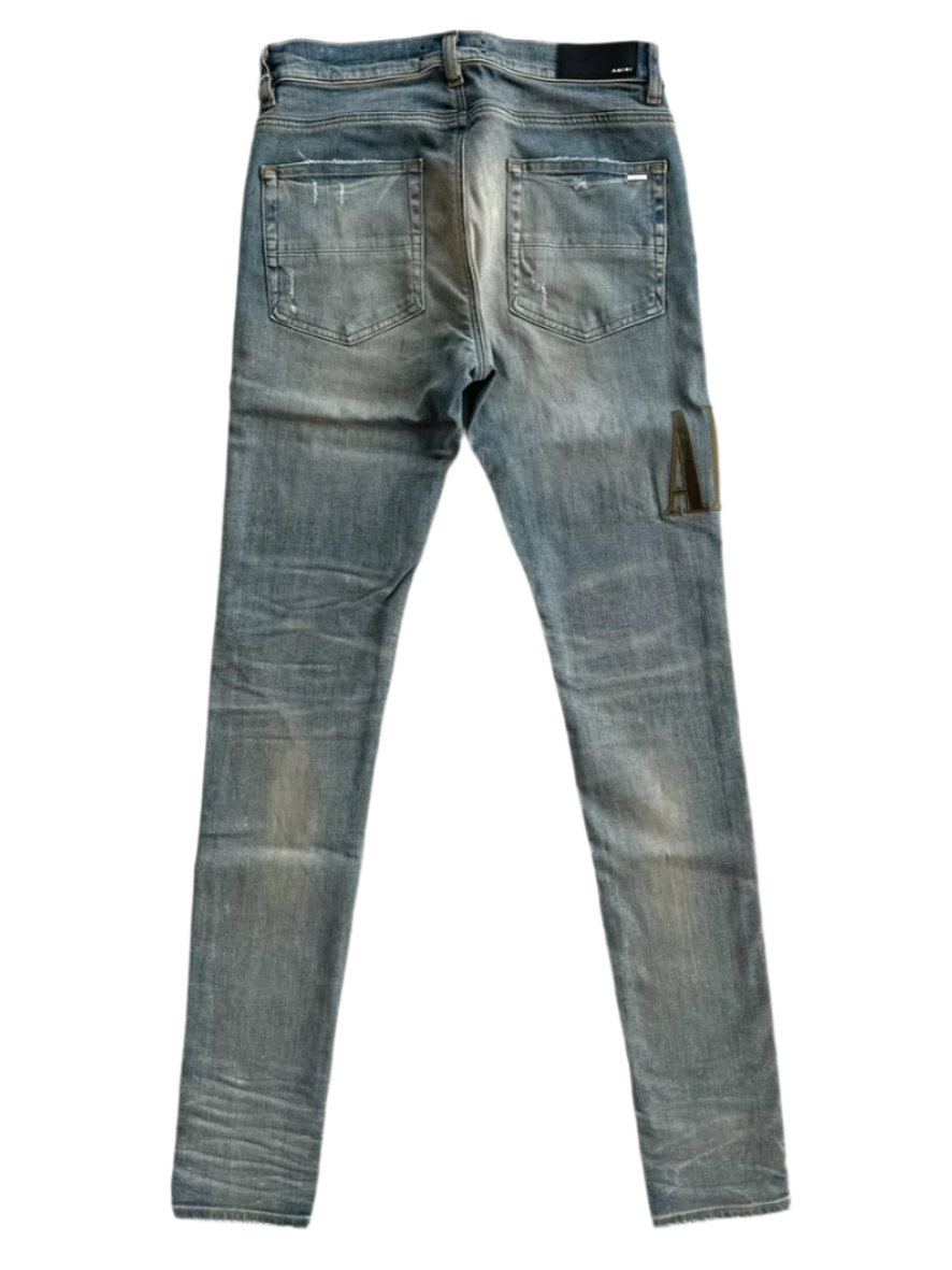 Clay Indigo Camouflage Core Applique Logo Jeans