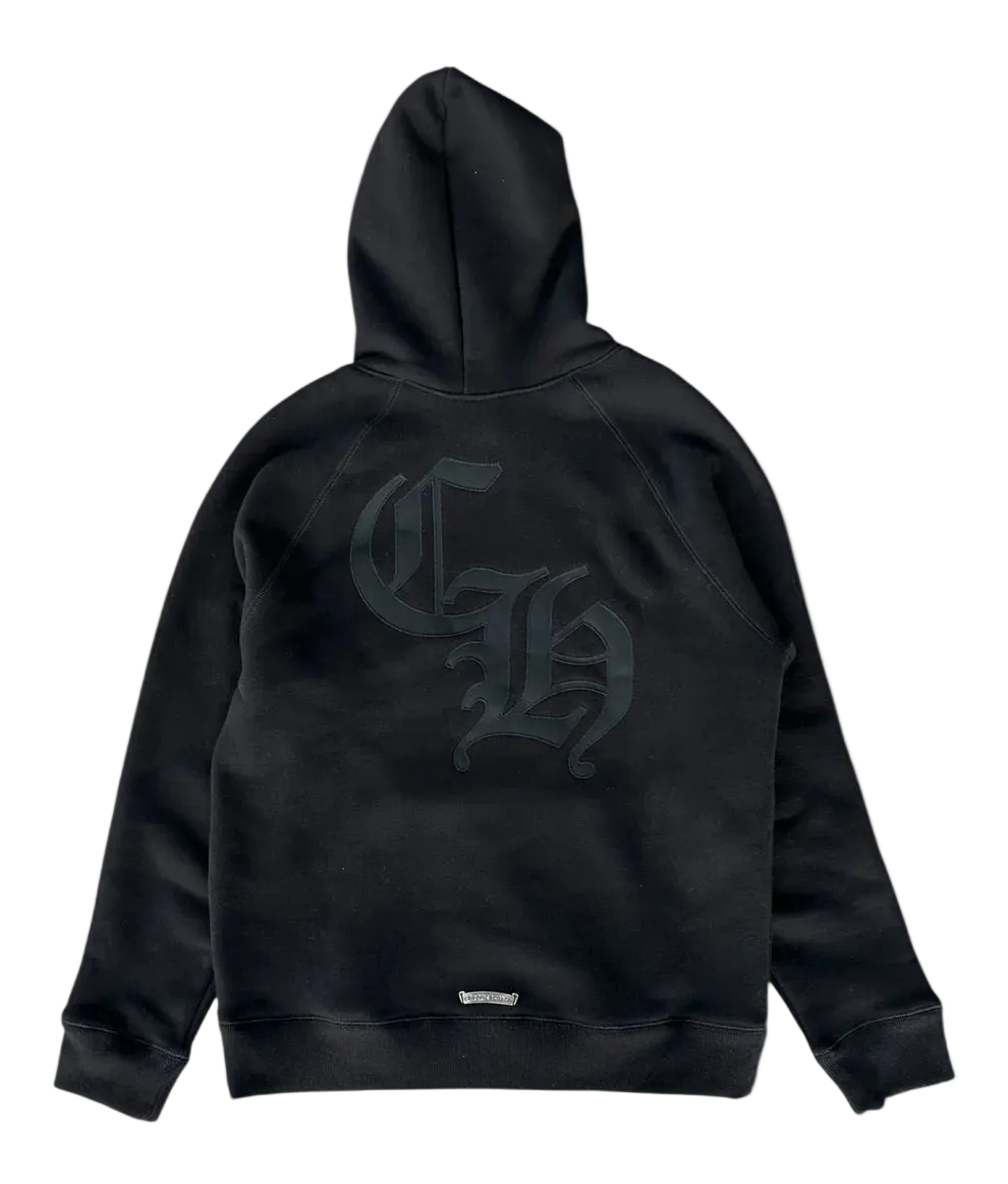 Black Triple Cross CH Logo Embroidered Hoodie