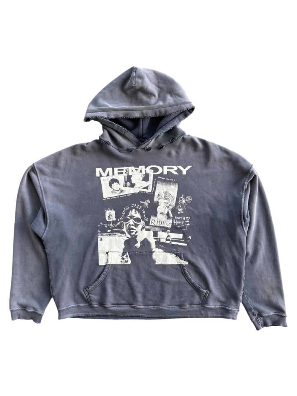 Faded Black & White Memory Hoodie