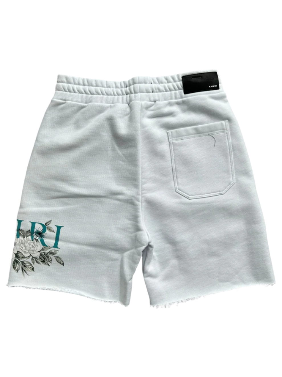 White Floral Logo Shorts