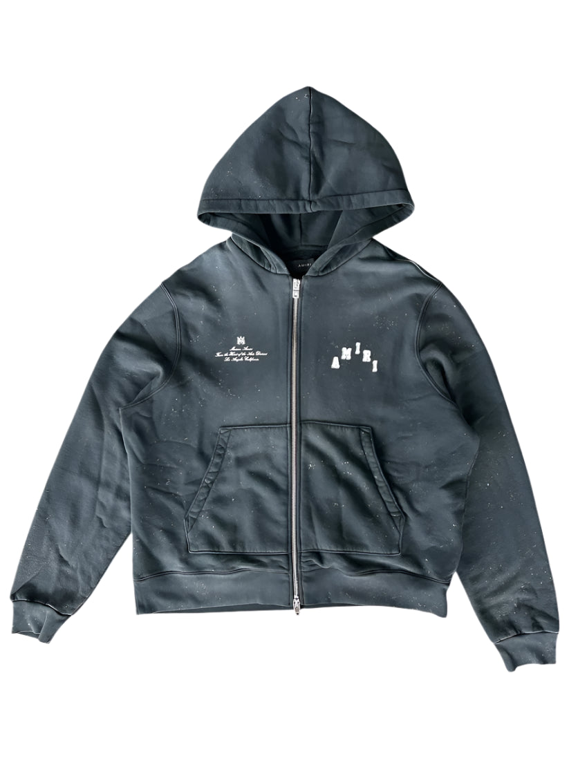 Vintage Black & White Collegiate Logo Hoodie