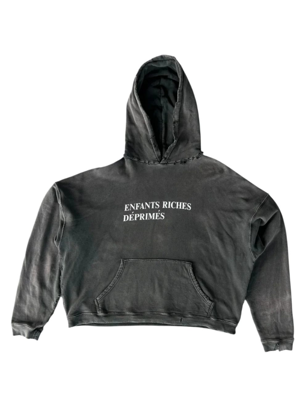 Washed Black & White Classic Logo Hoodie