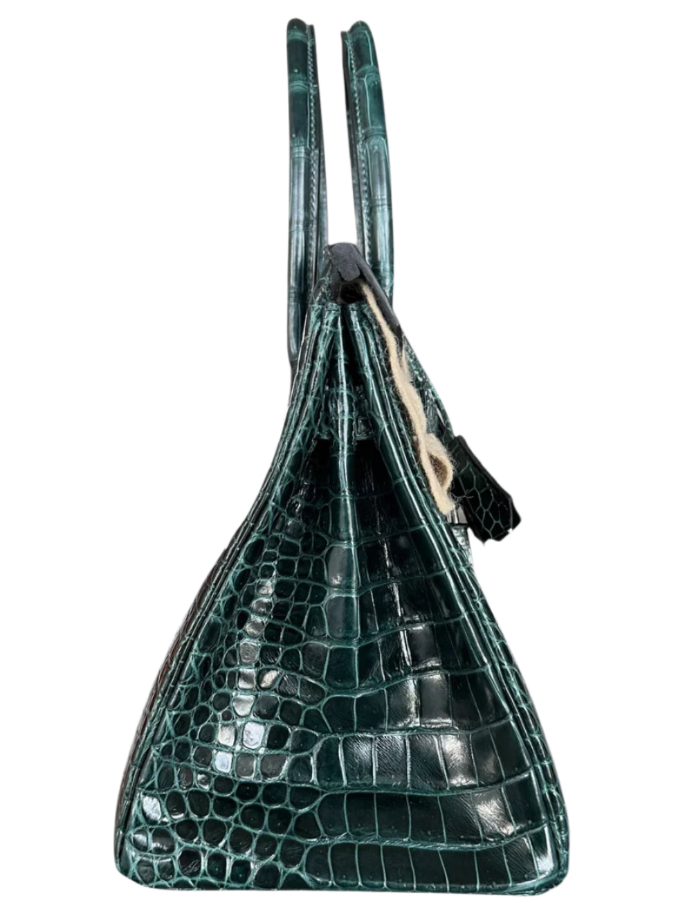 Vert Green Shiny Porous Crocodile Birkin 30 with Palladium Hardware